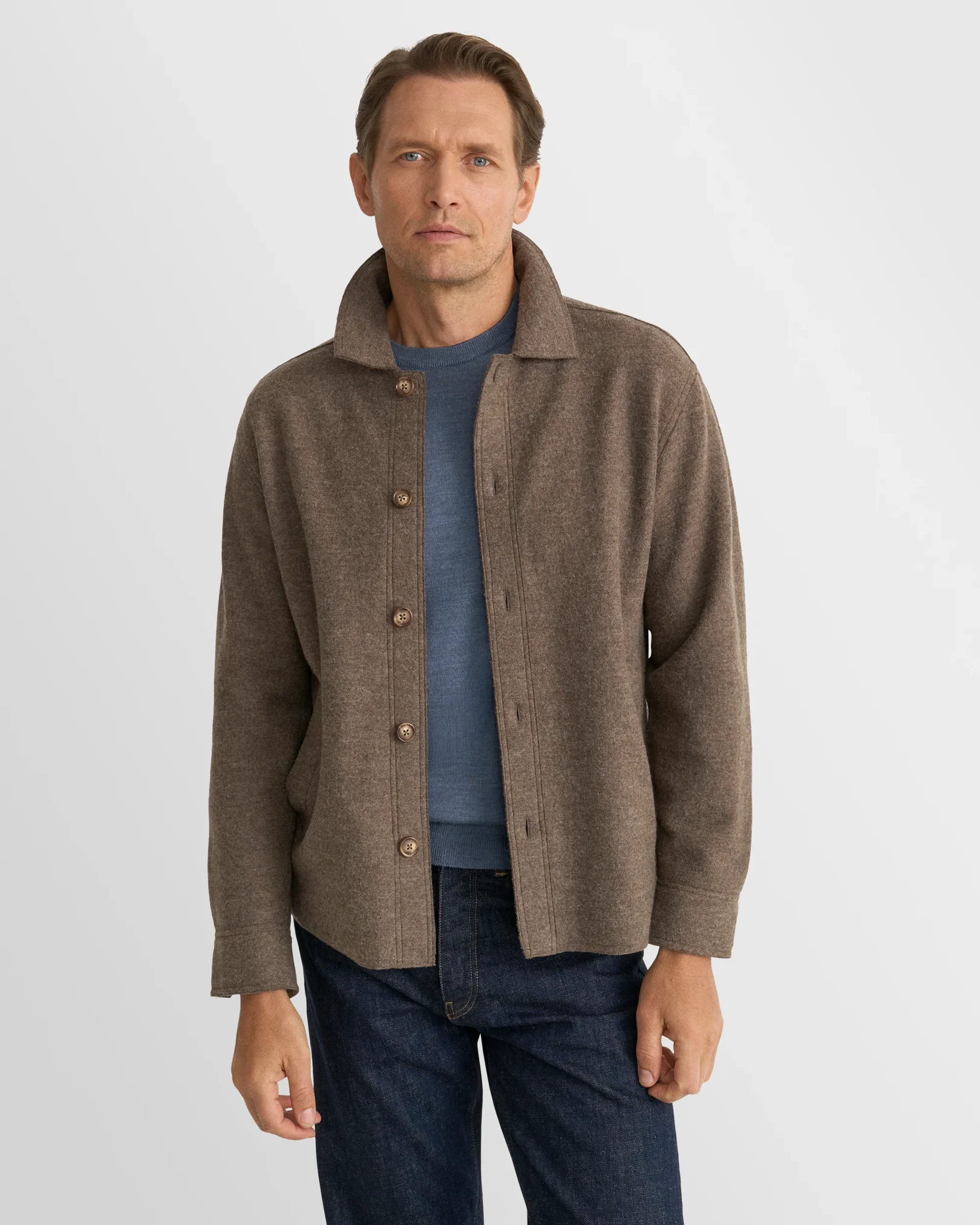 Eton - light blue merino knit crewneck