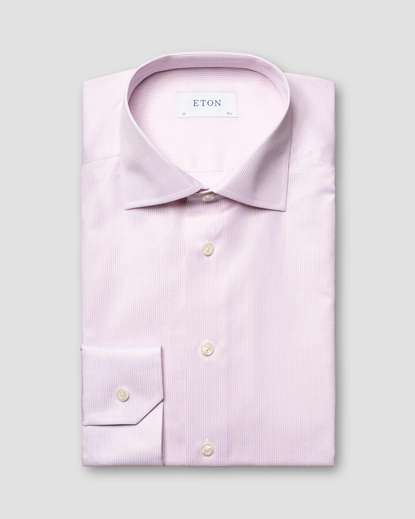 라이트 핑크 파인 스트라이프 시그니처 트윌 셔츠