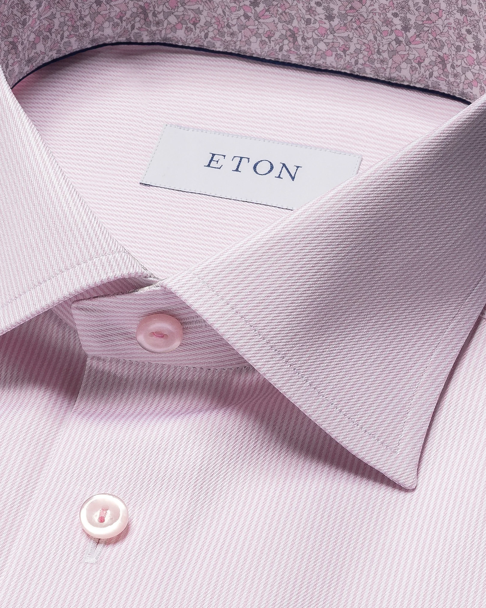 Eton - pink twill contrast shirt