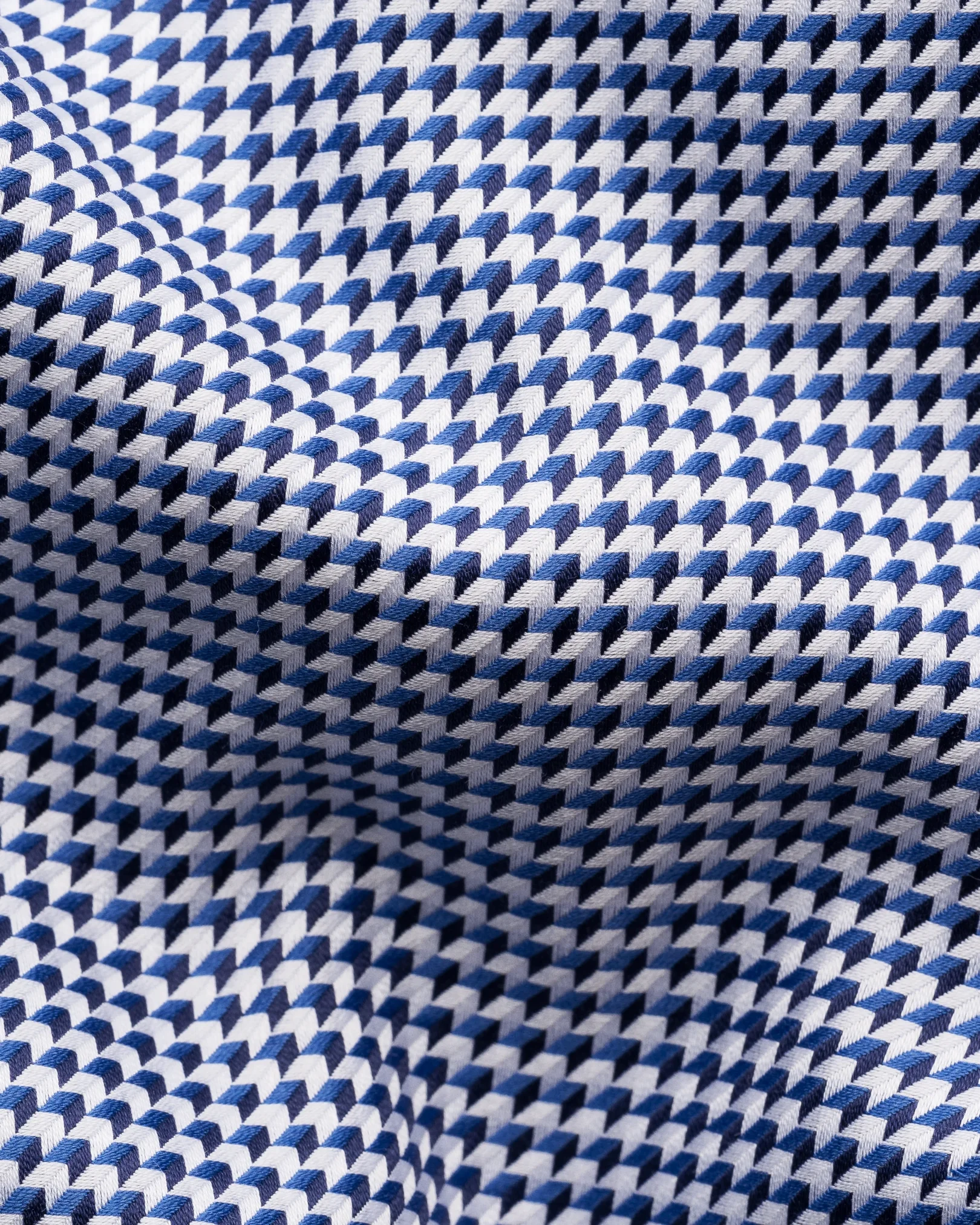 Eton - dark blue houndstooth king twill shirt