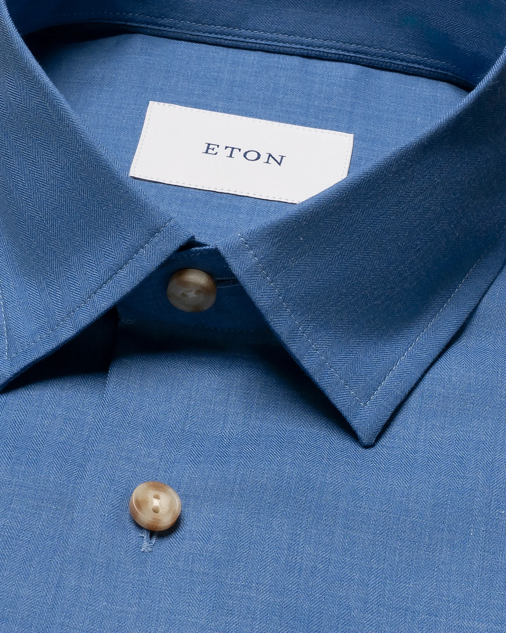Eton - semi solid flannel shirt spread rounded single casual fit