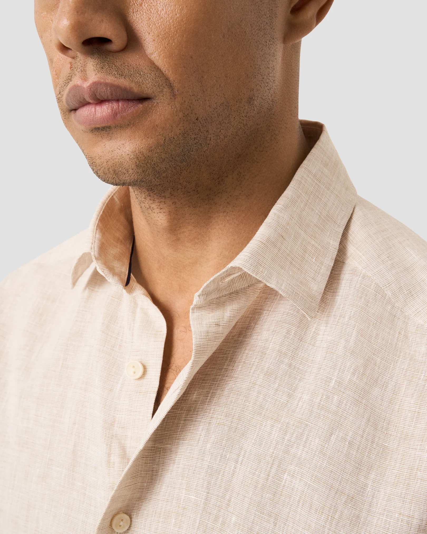 Eton - Solid Linen Short Sleeve Shirt