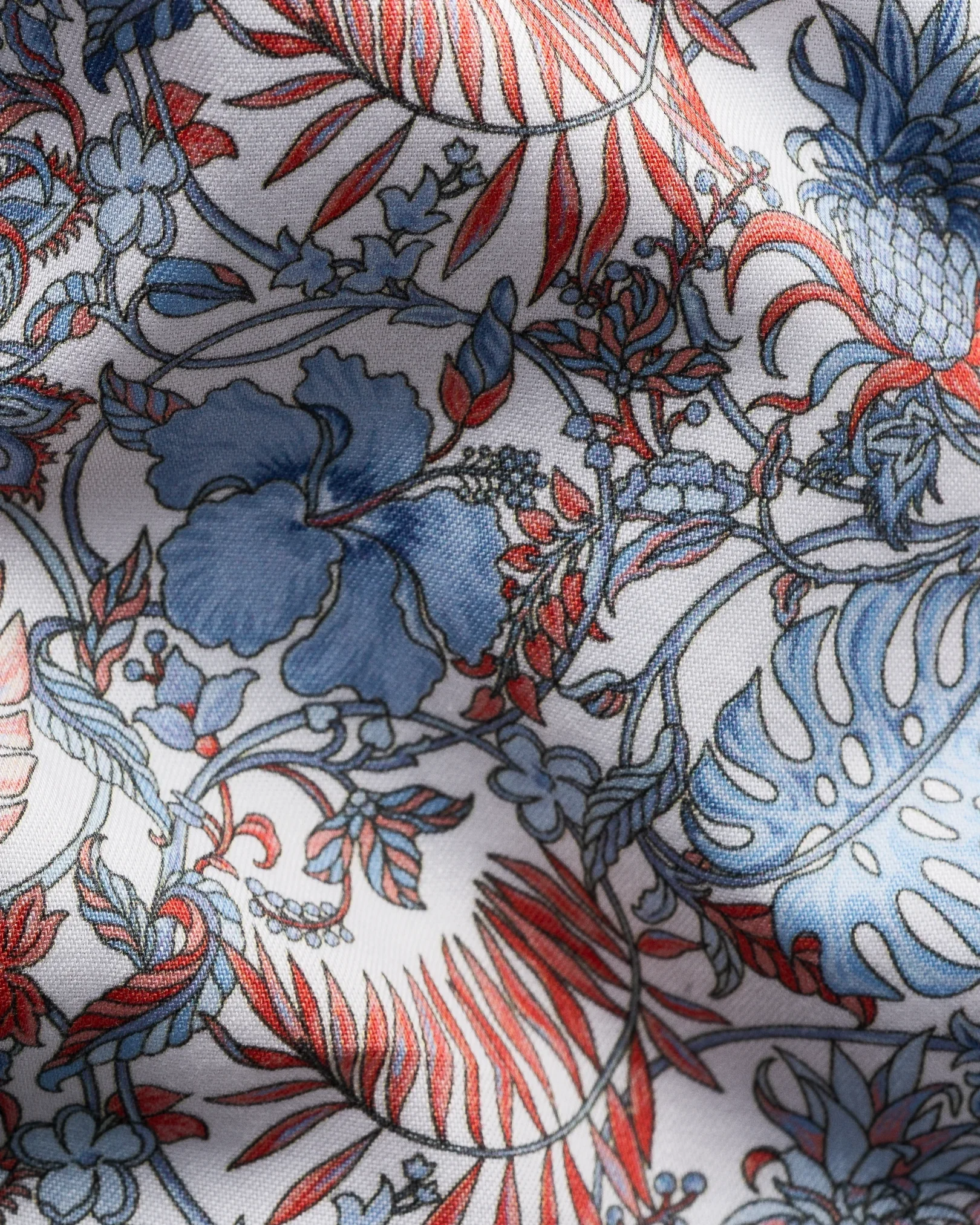 Eton - red floral signature twill shirt