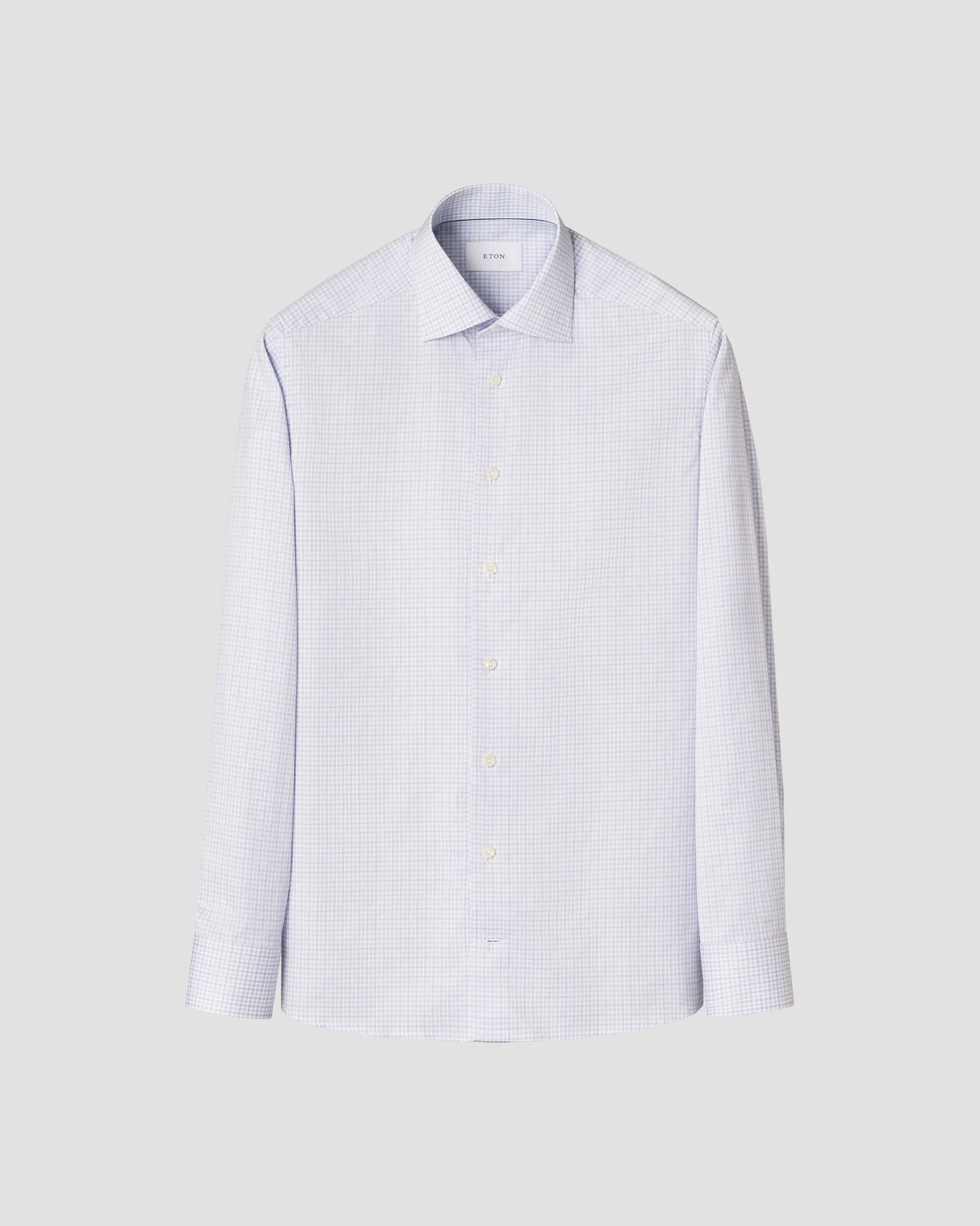 Eton - check twill shirt cut away single slim