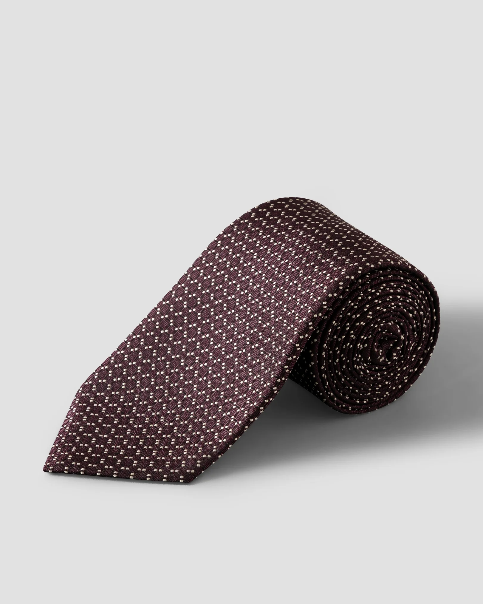Eton - dark red micro dot woven silk tie