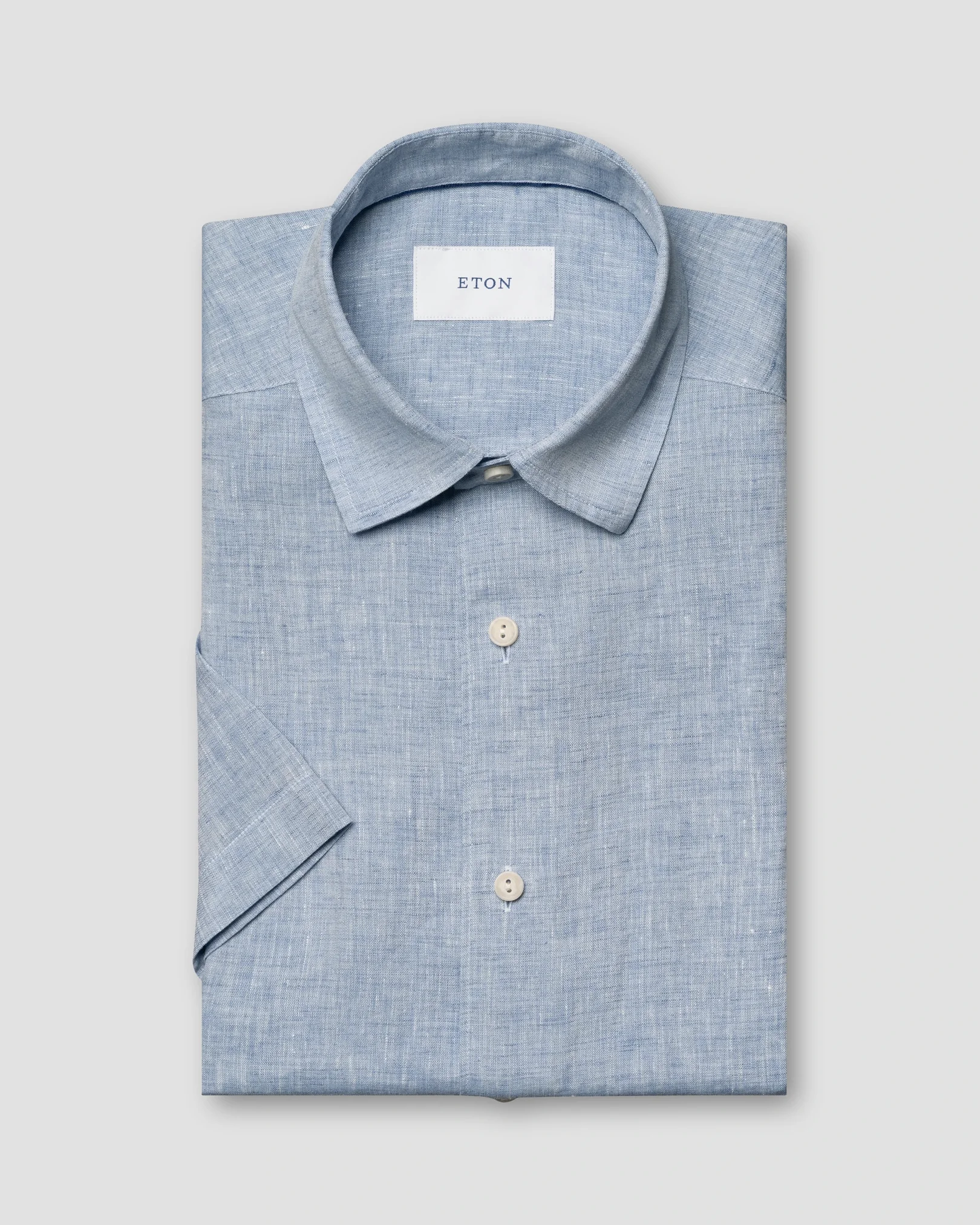 Eton - Light blue Solid Linen Shirt