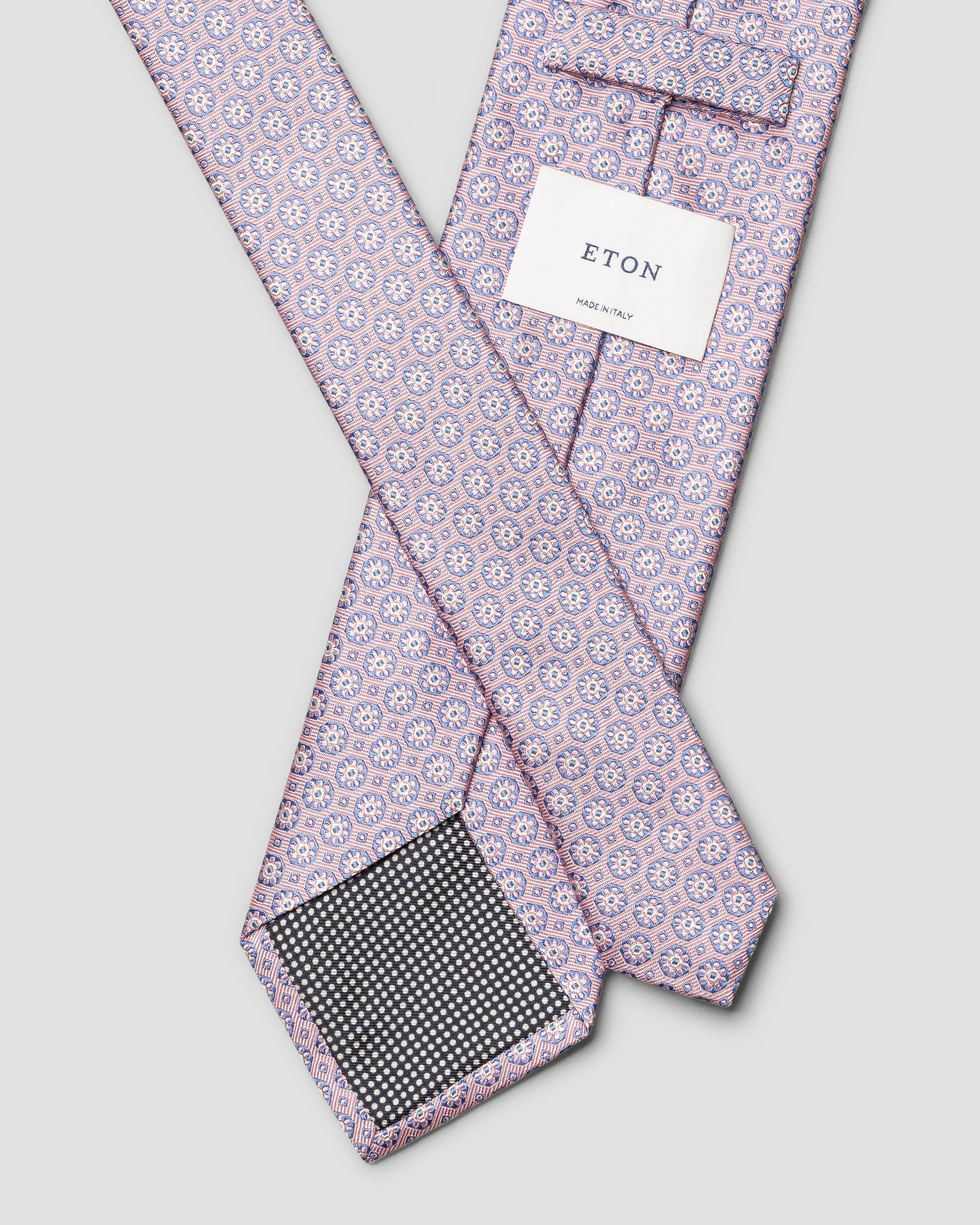 Eton - pink medallion woven silk tie