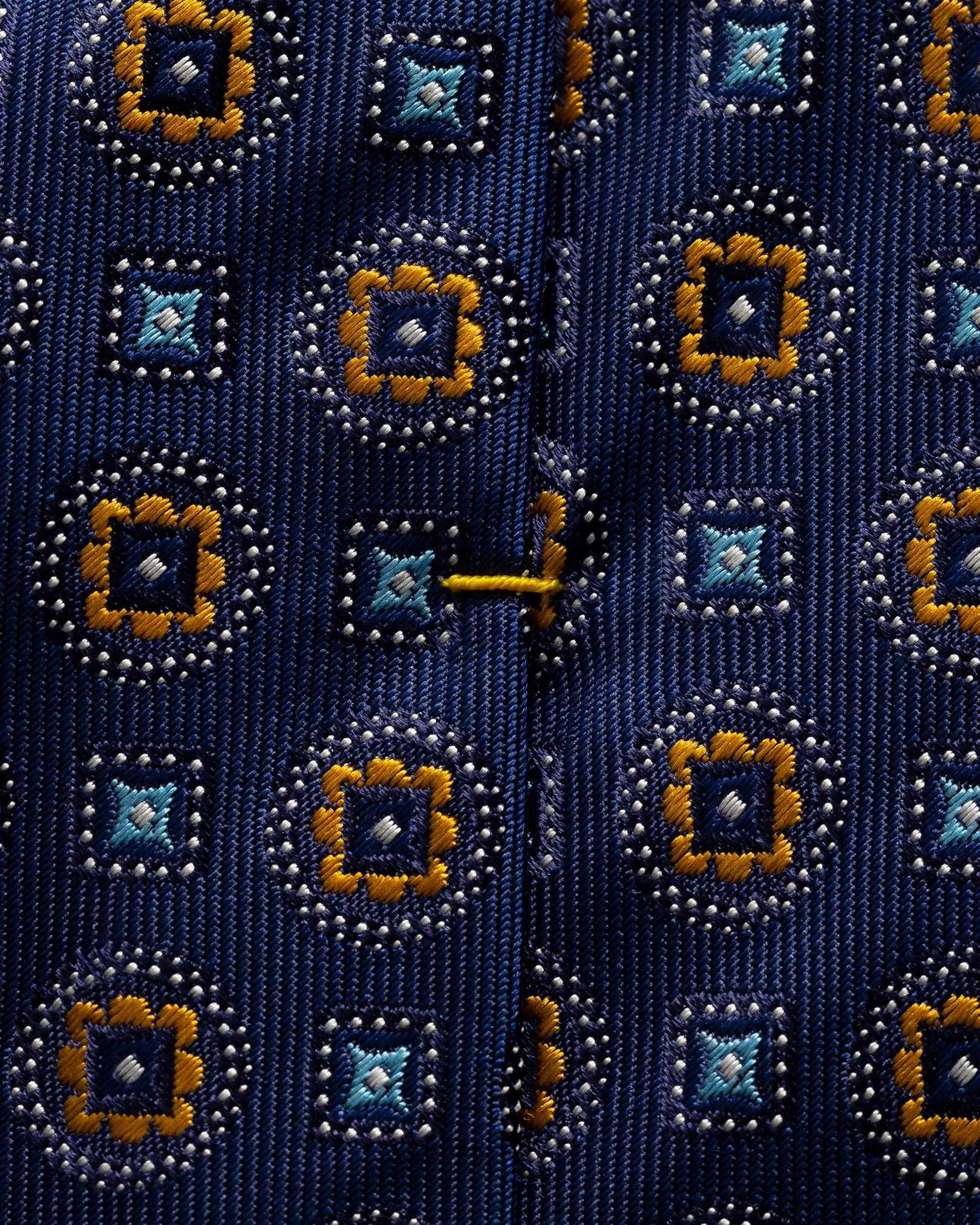 Eton - dark blue patterned silk tie acc