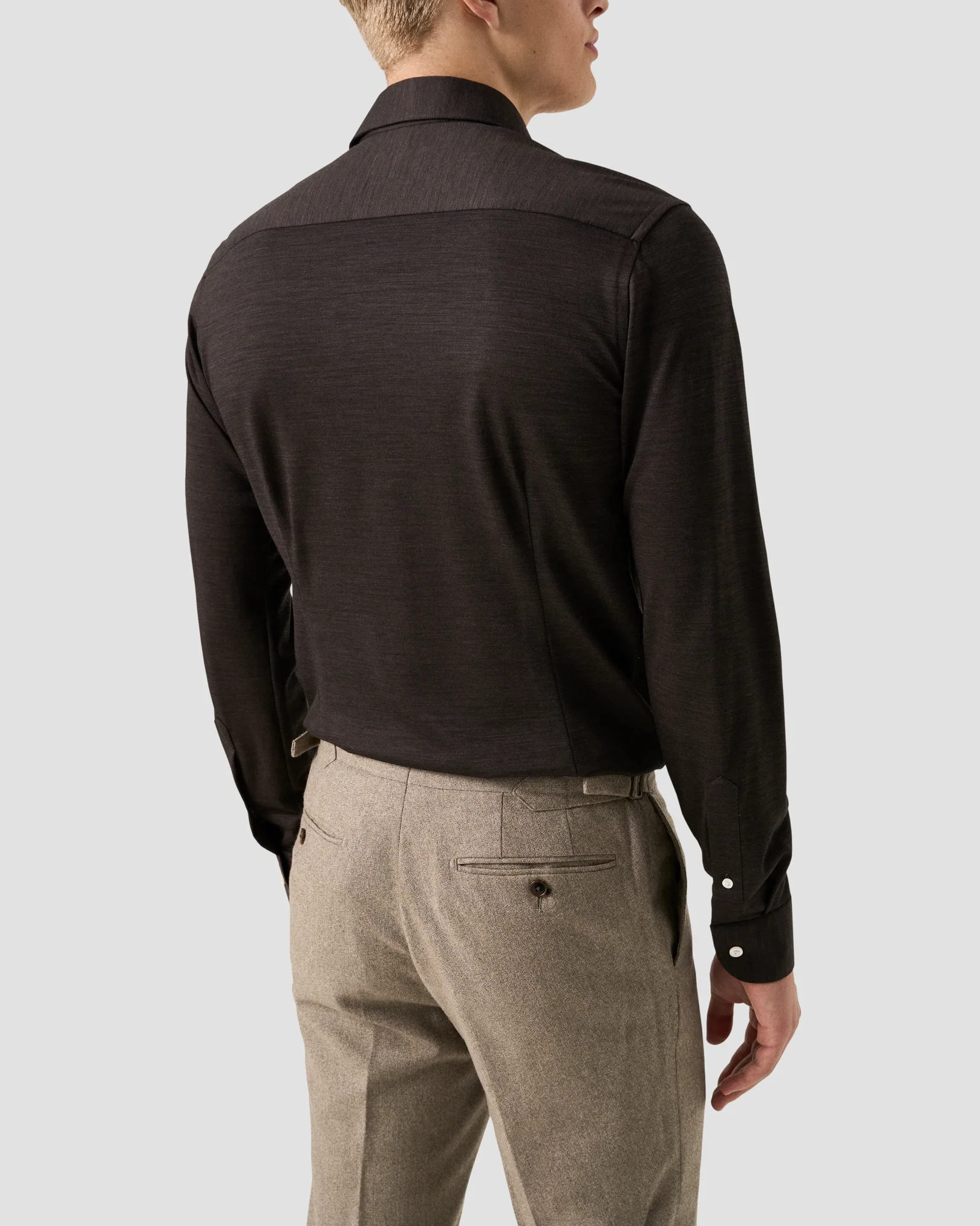 Eton - brown merino jersey shirt