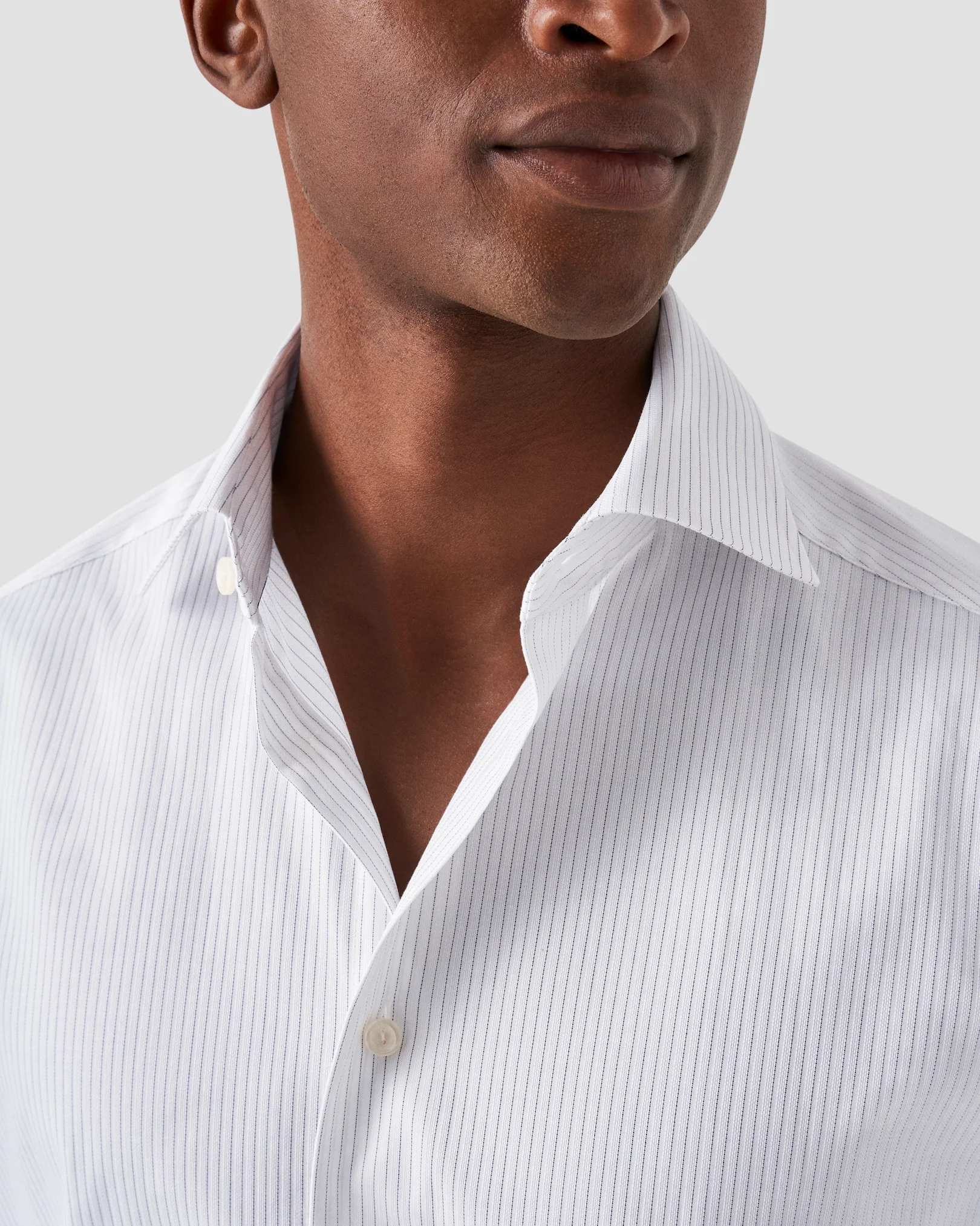 Eton - white tonal striped shirt