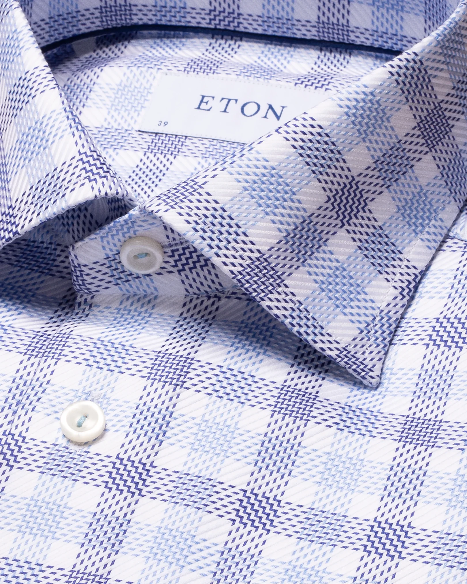 Eton - light blue textured twill cut away single contemporary