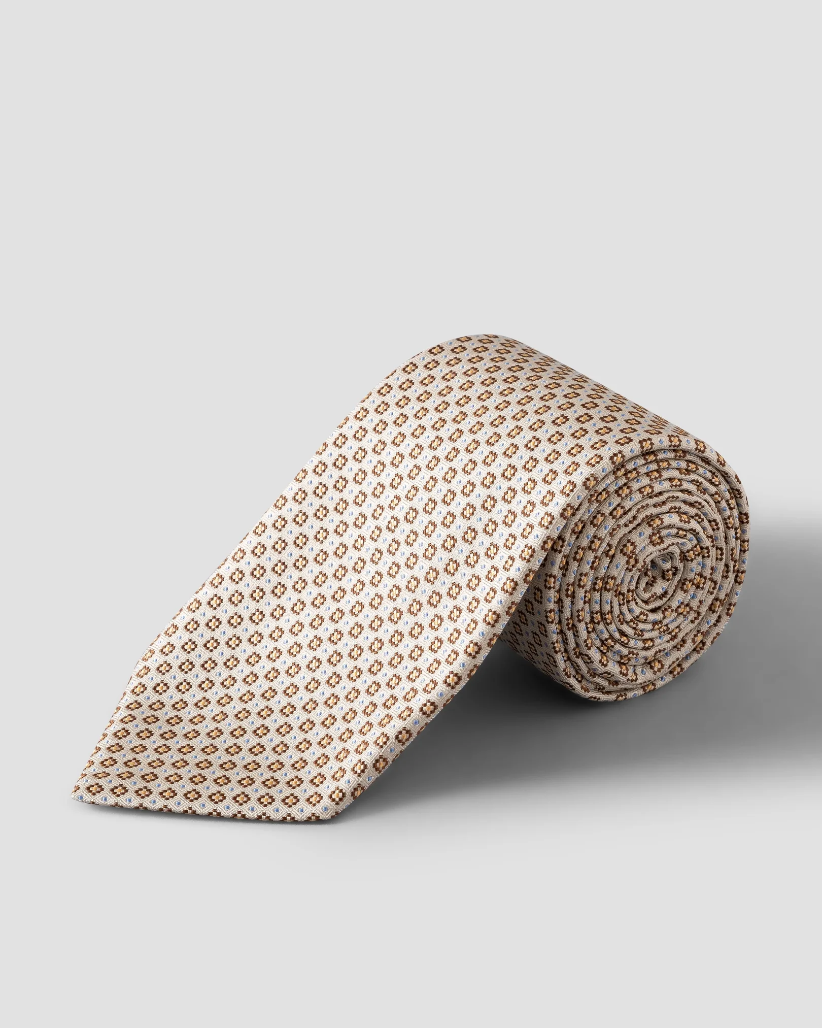 Eton - beige micro floral woven silk tie