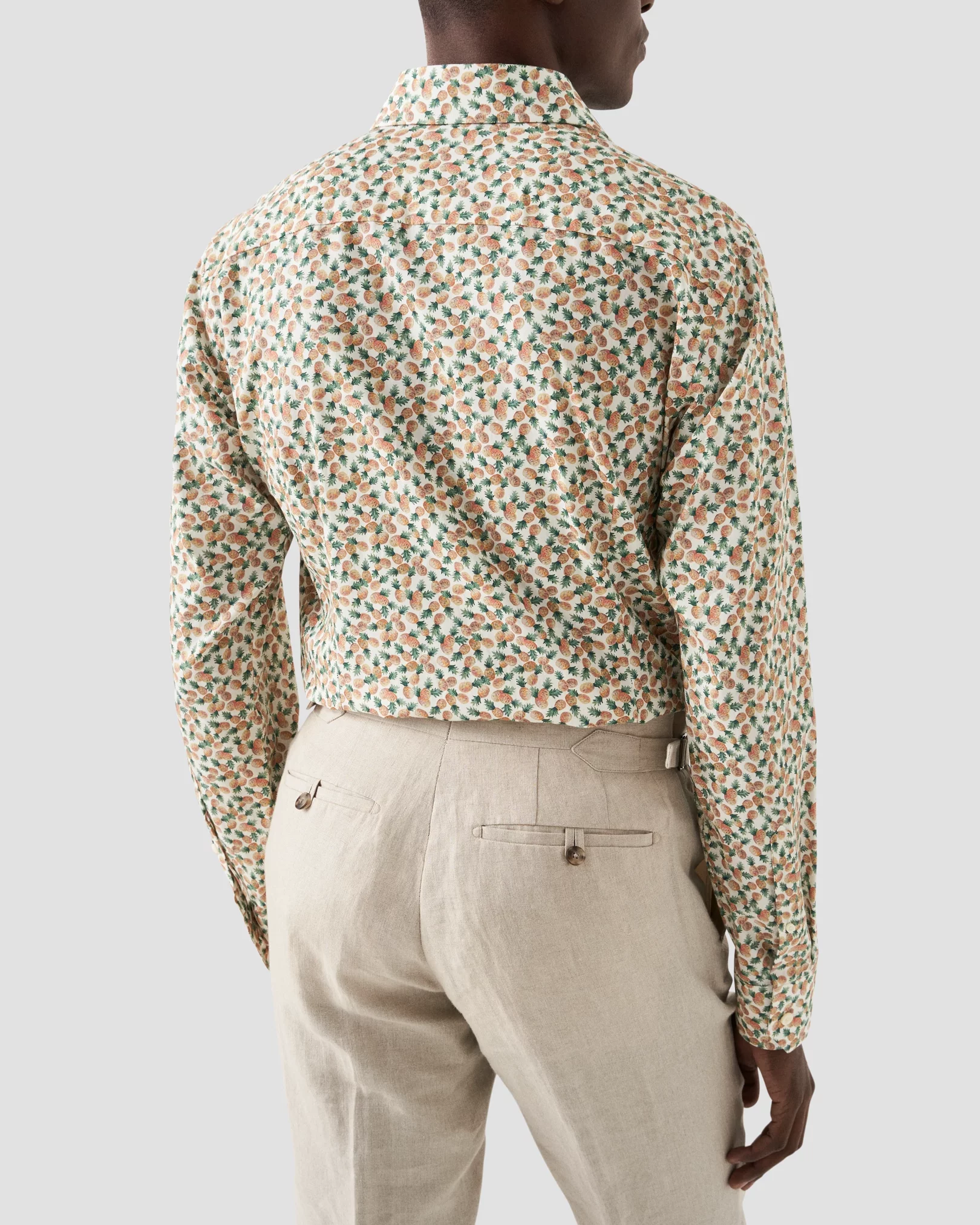 Eton - Orange Pineapple Print Cotton & TENCEL™ Lyocell Shirt