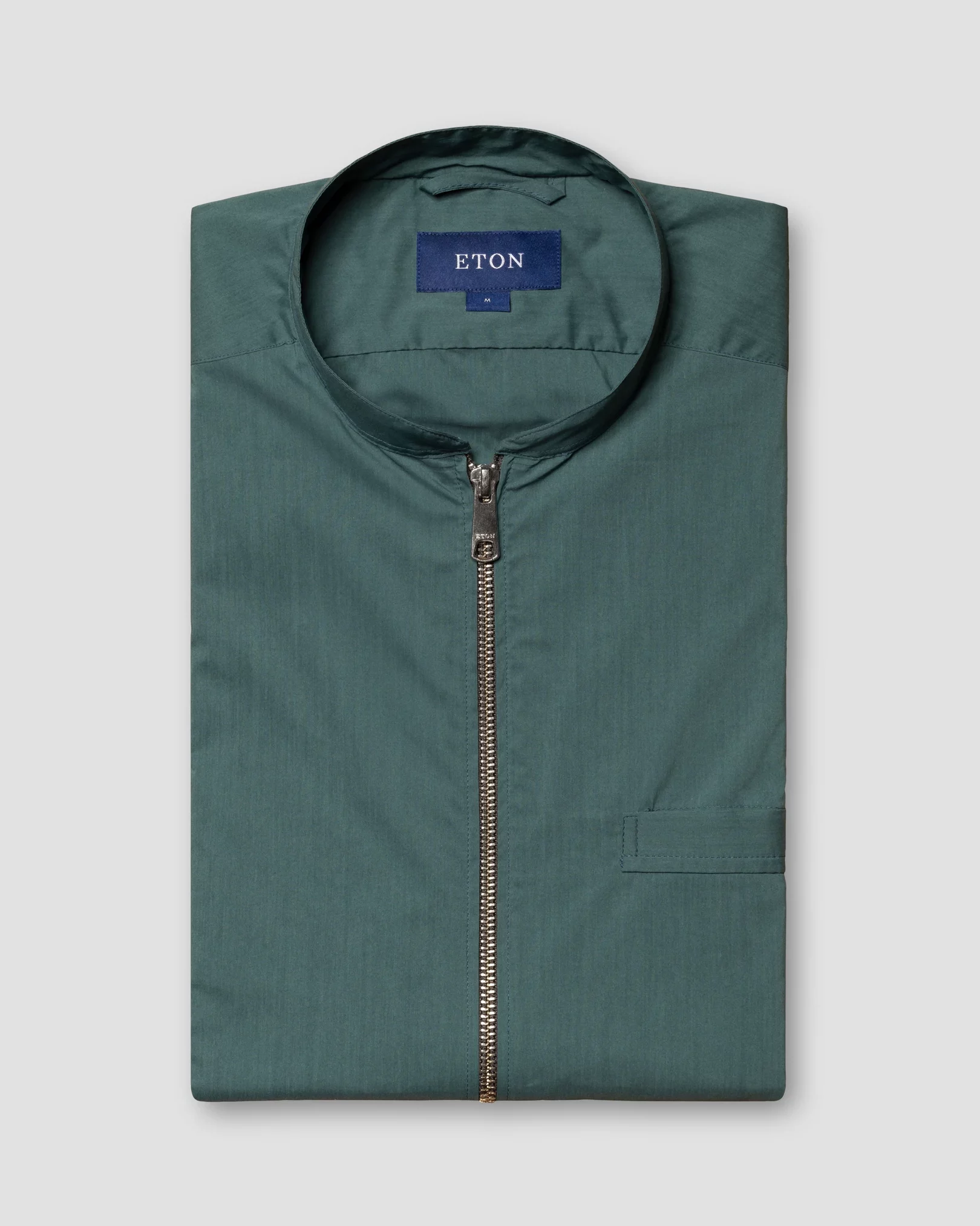 Eton - green wind vest stand collar low sleeve less vest