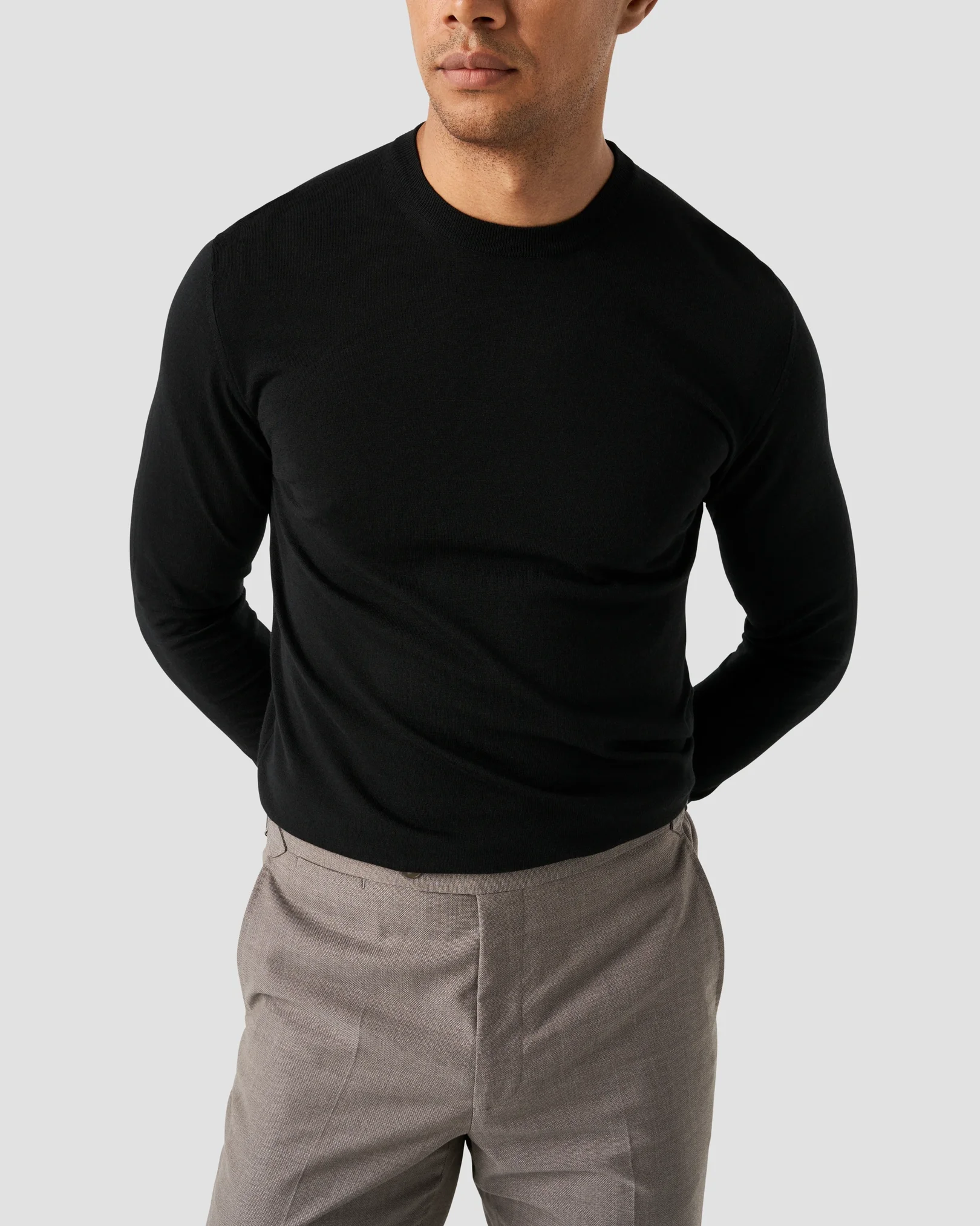 Eton - black knitted merino