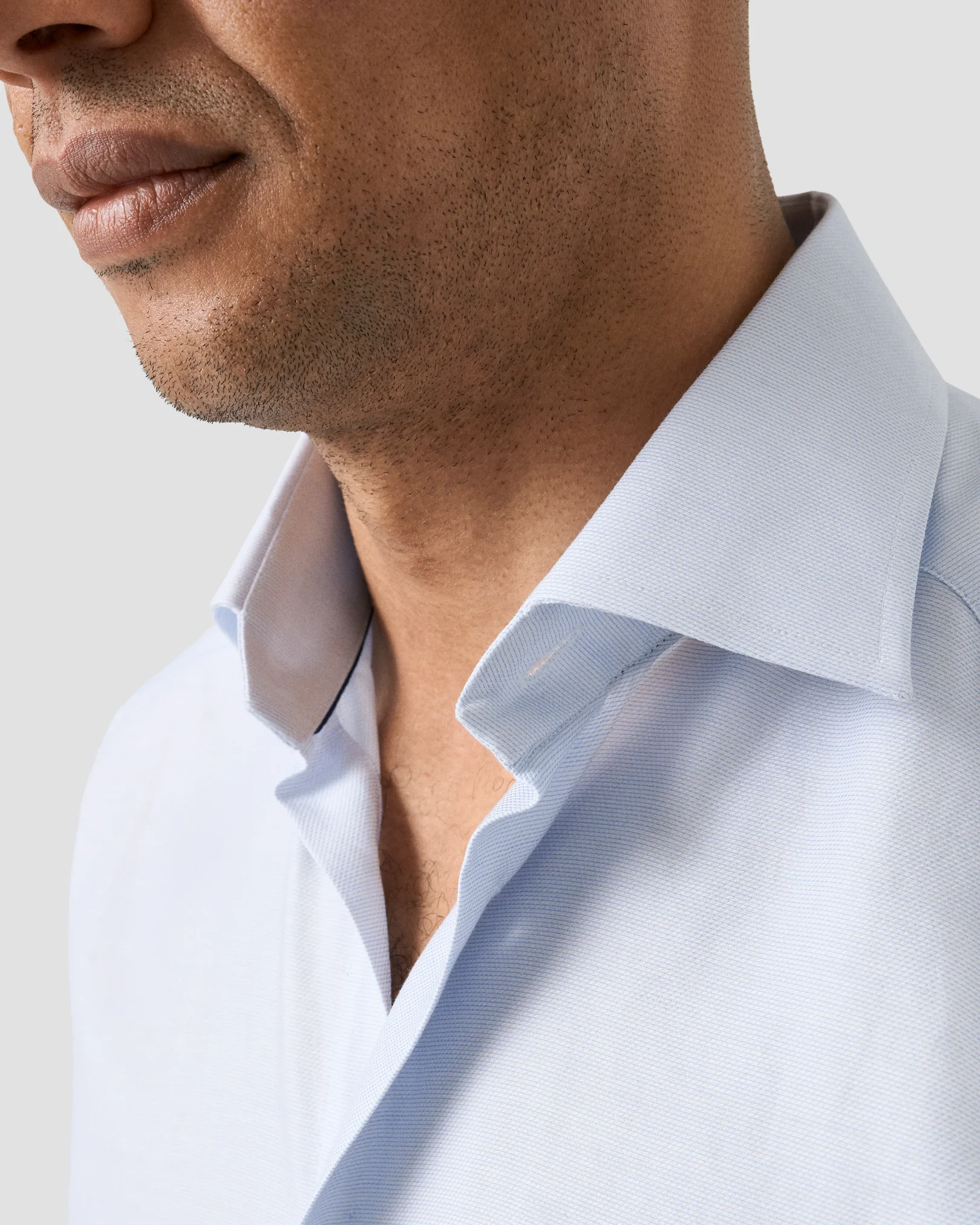 Eton - light blue semi solid twill shirt 256