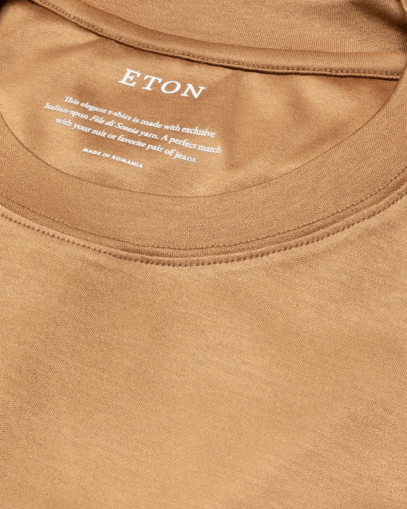 Eton - light brown filo di scozia t shirt t shirt short sleeve boxfit t shirt