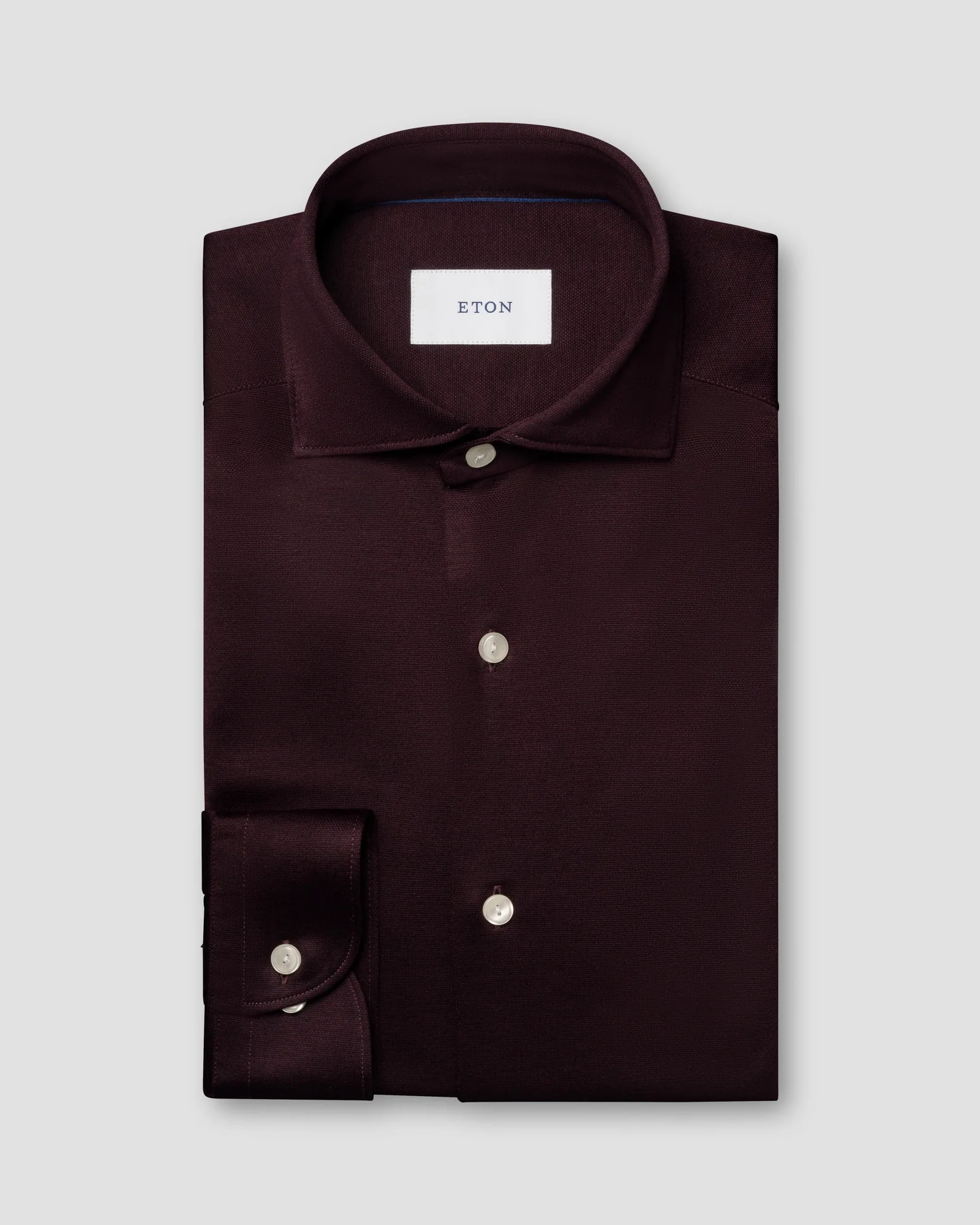 Eton - dark red filo di scozia knit shirt