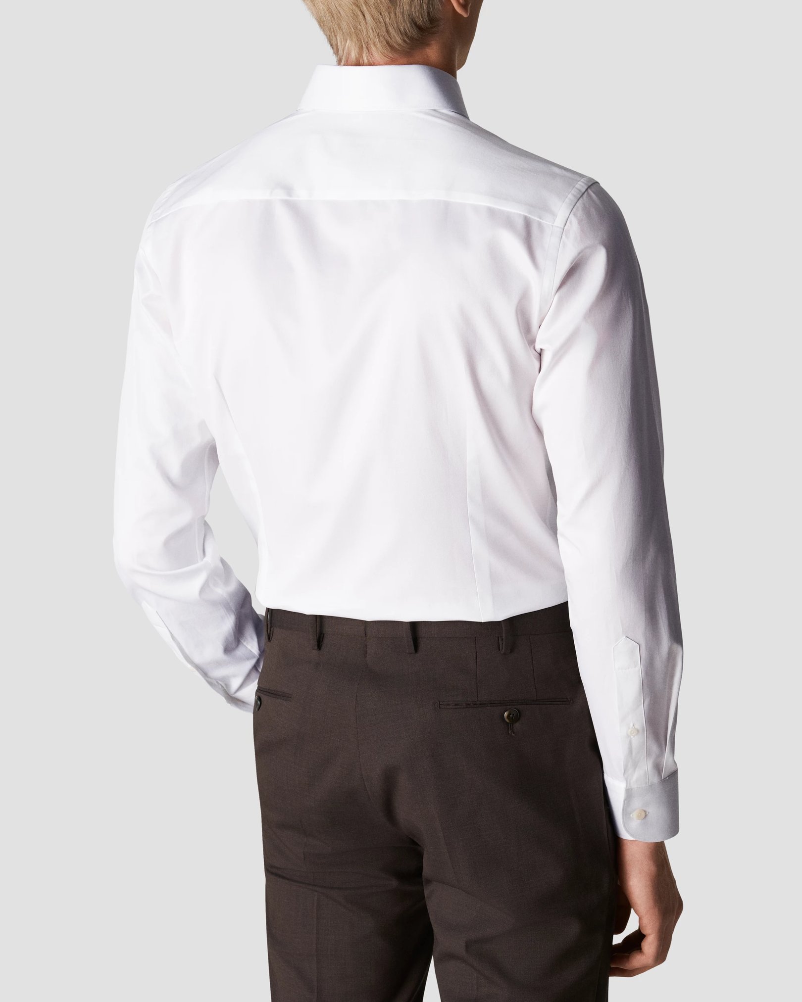 Eton - white signature twill wide spread rounded single one buttonhole slim