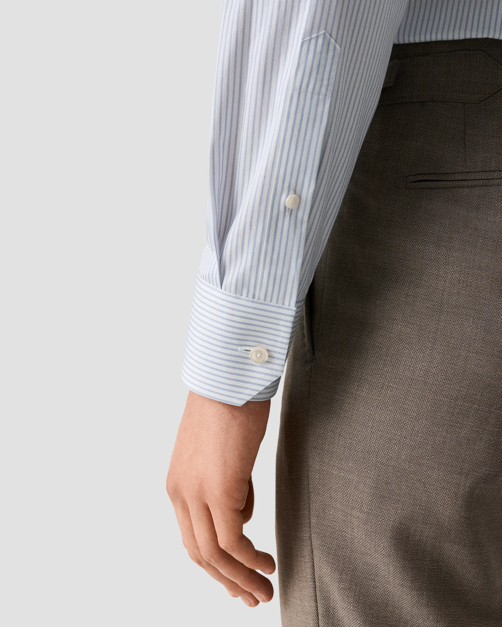 Eton - light blue stripe fine twill shirt