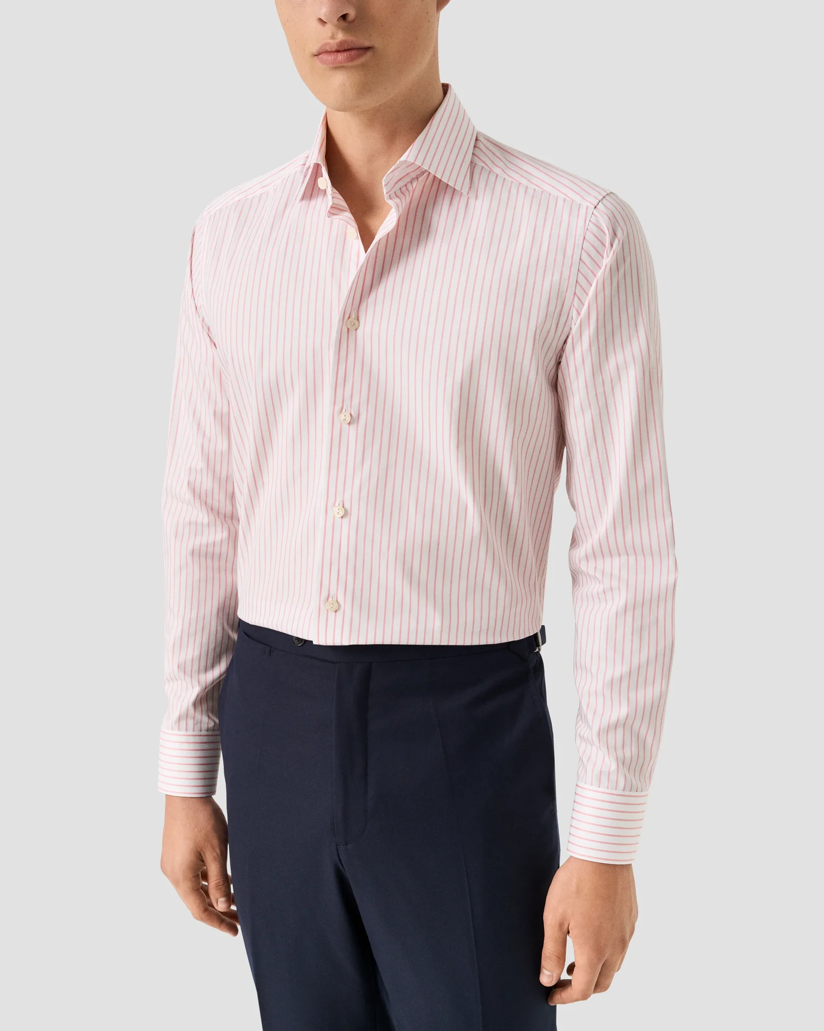 Eton - pink striped signature twill shirt 261
