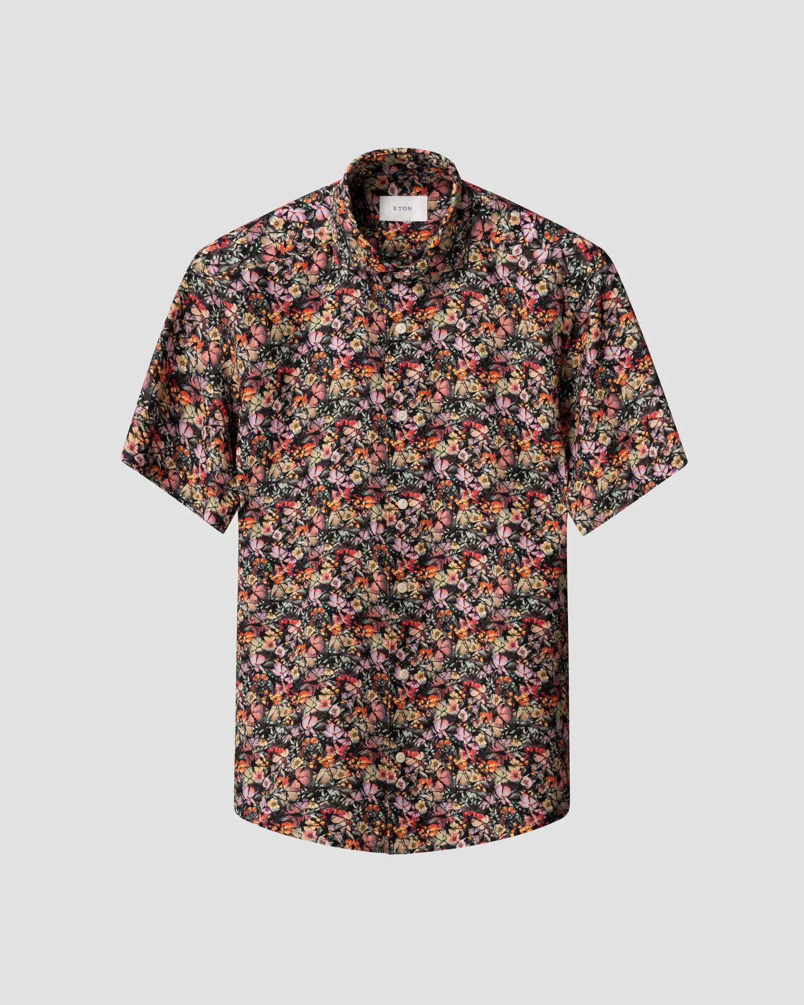 Eton - Chemise en lin à imprimé mosaïque de fleurs colorées