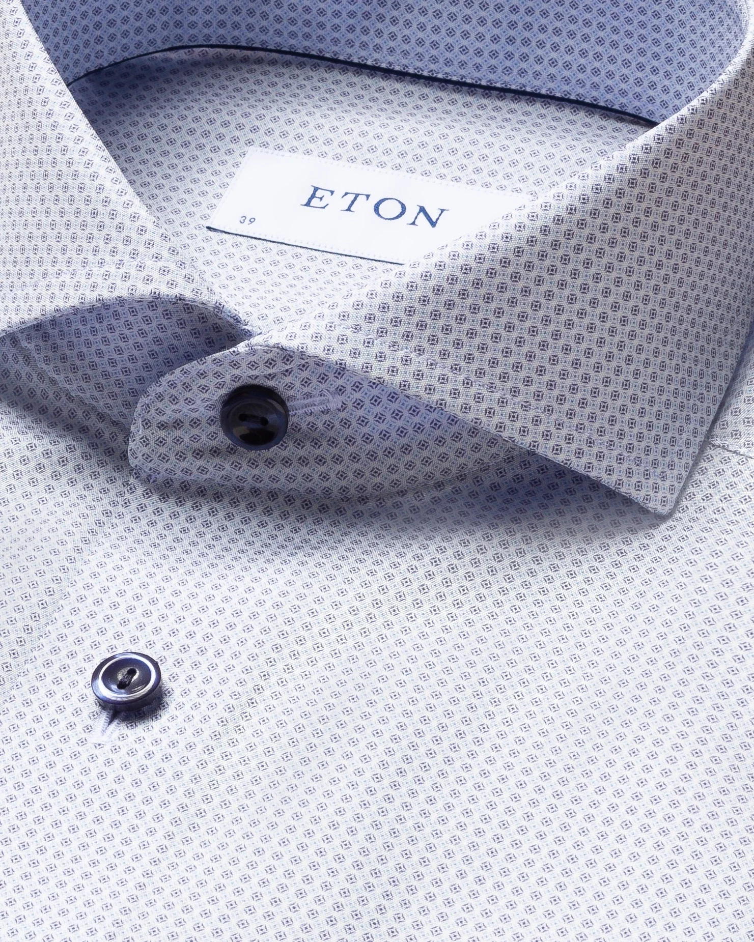 Eton - blue micro print shirt extreme cut away single super slim