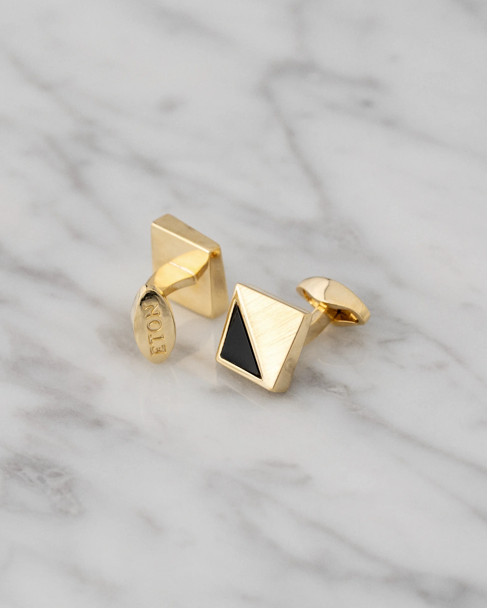 Eton - gold stone and brass cufflinks