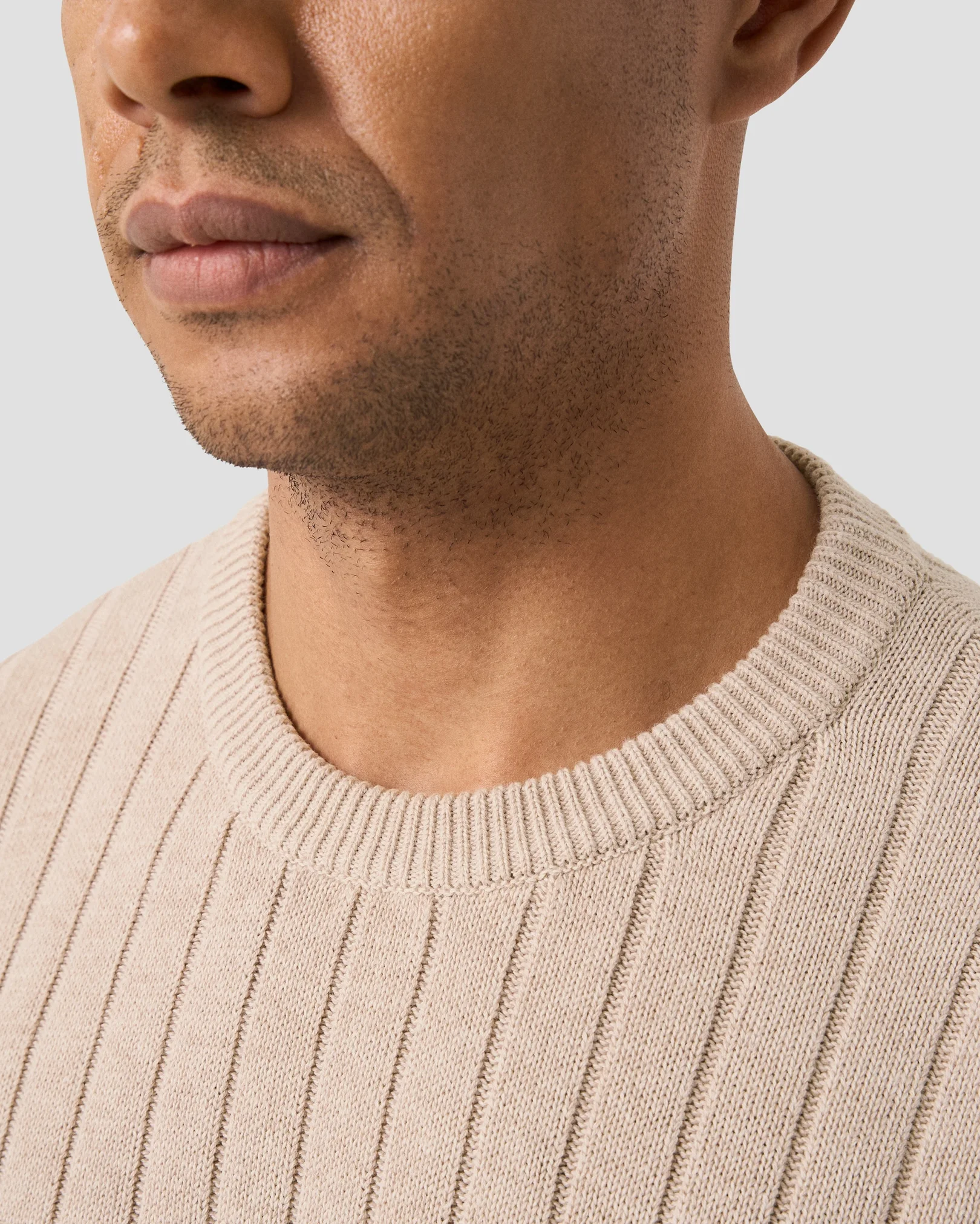 Eton - Cotton Structure Knit Crew Neck