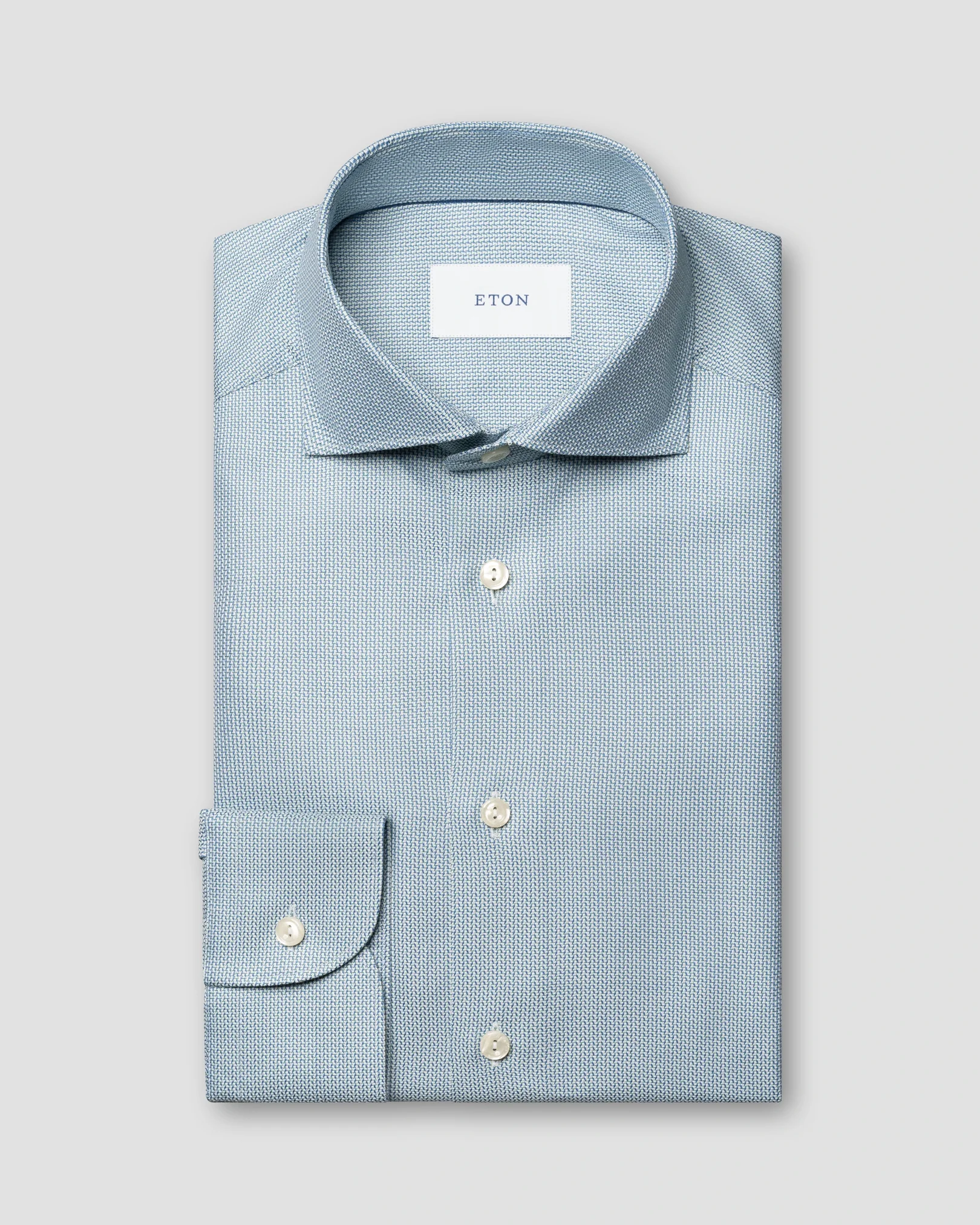 Eton - dark blue semi solid dobby shirt