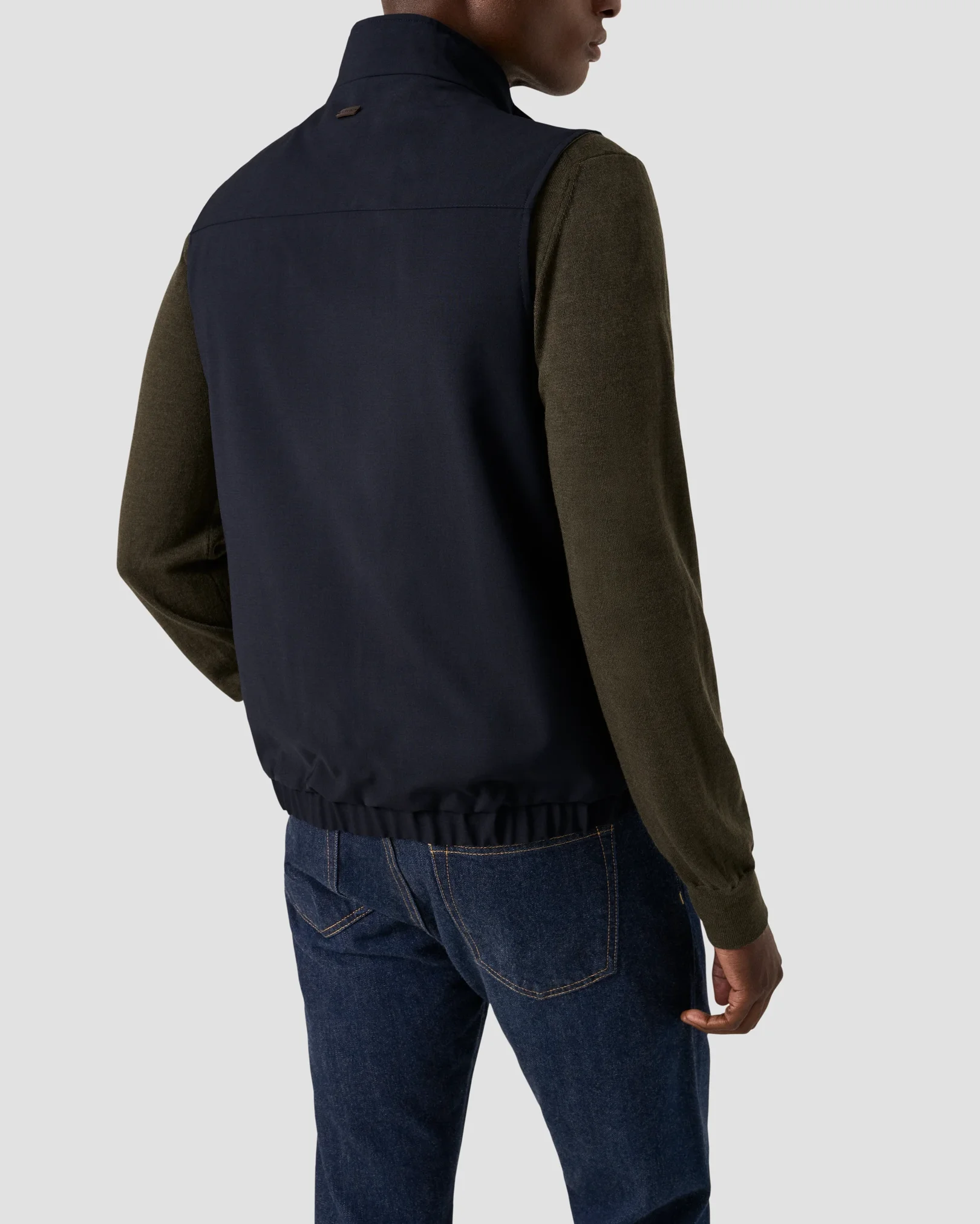 Eton - reversible vest navy