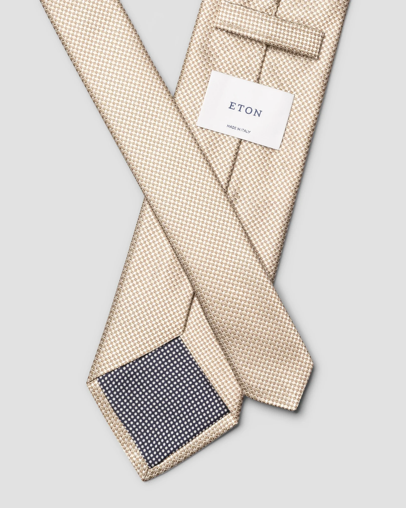 Eton - beige micro woven silk tie