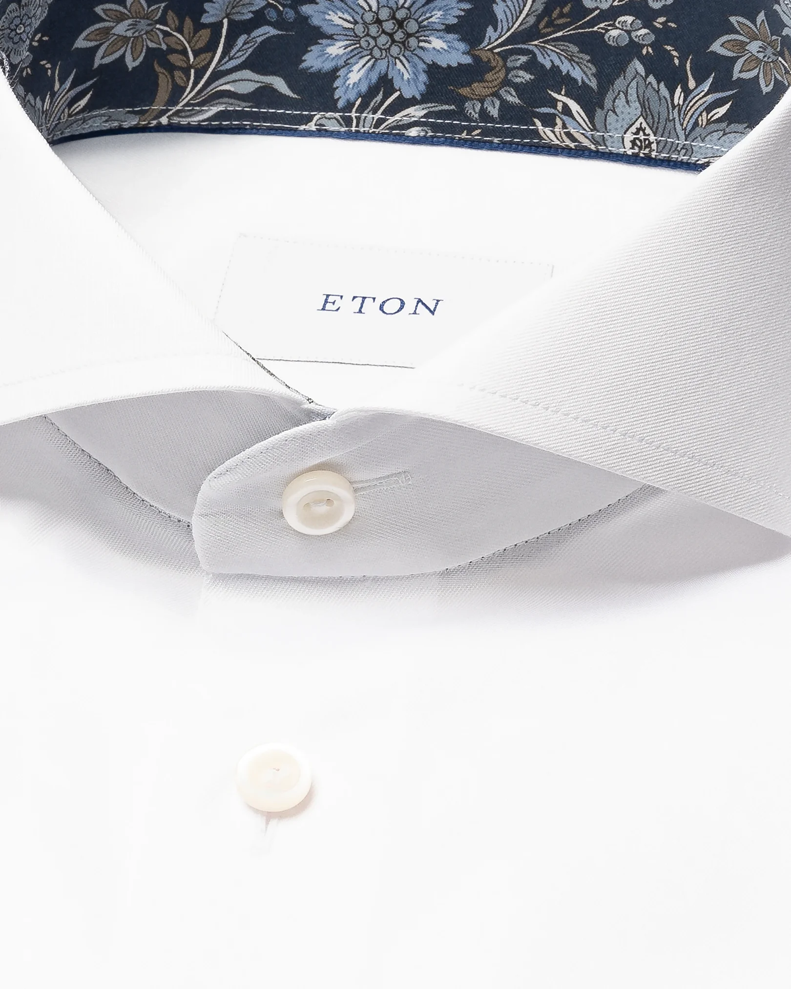 Eton - floral effect signature twill shirt extreme cut away 256