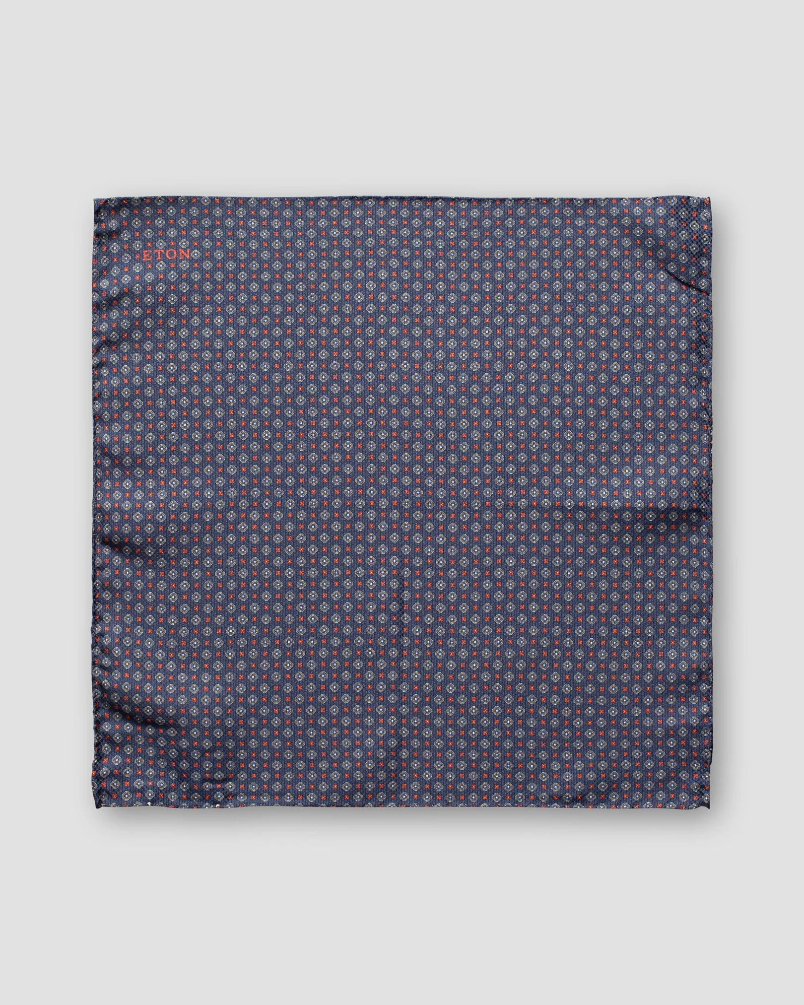 Eton - navy geometric flower pocket square
