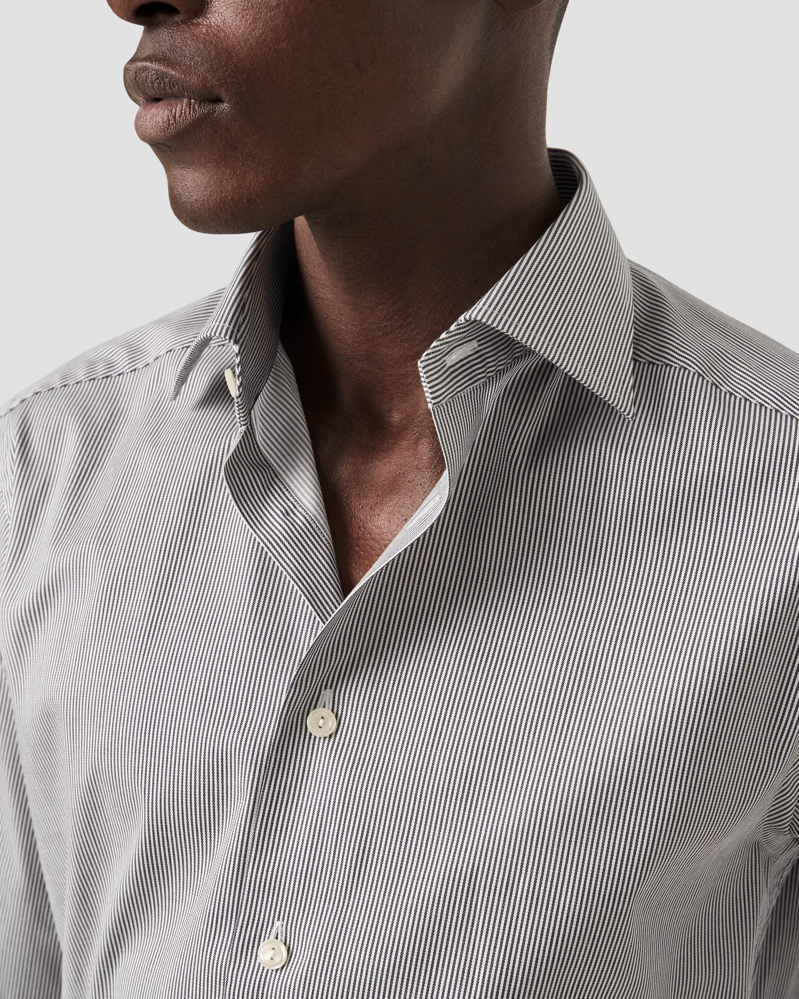 Navy Striped Cotton & TENCEL™ Lyocell Shirt - Eton