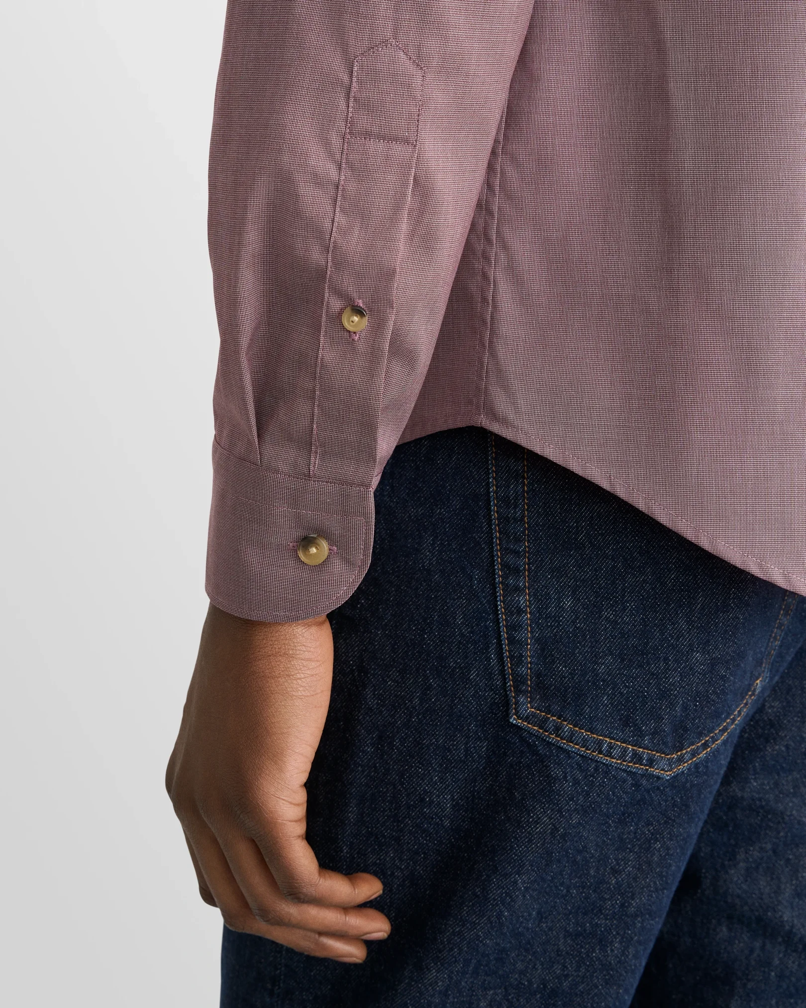 Eton - dark red solid lighweight poplin shirt