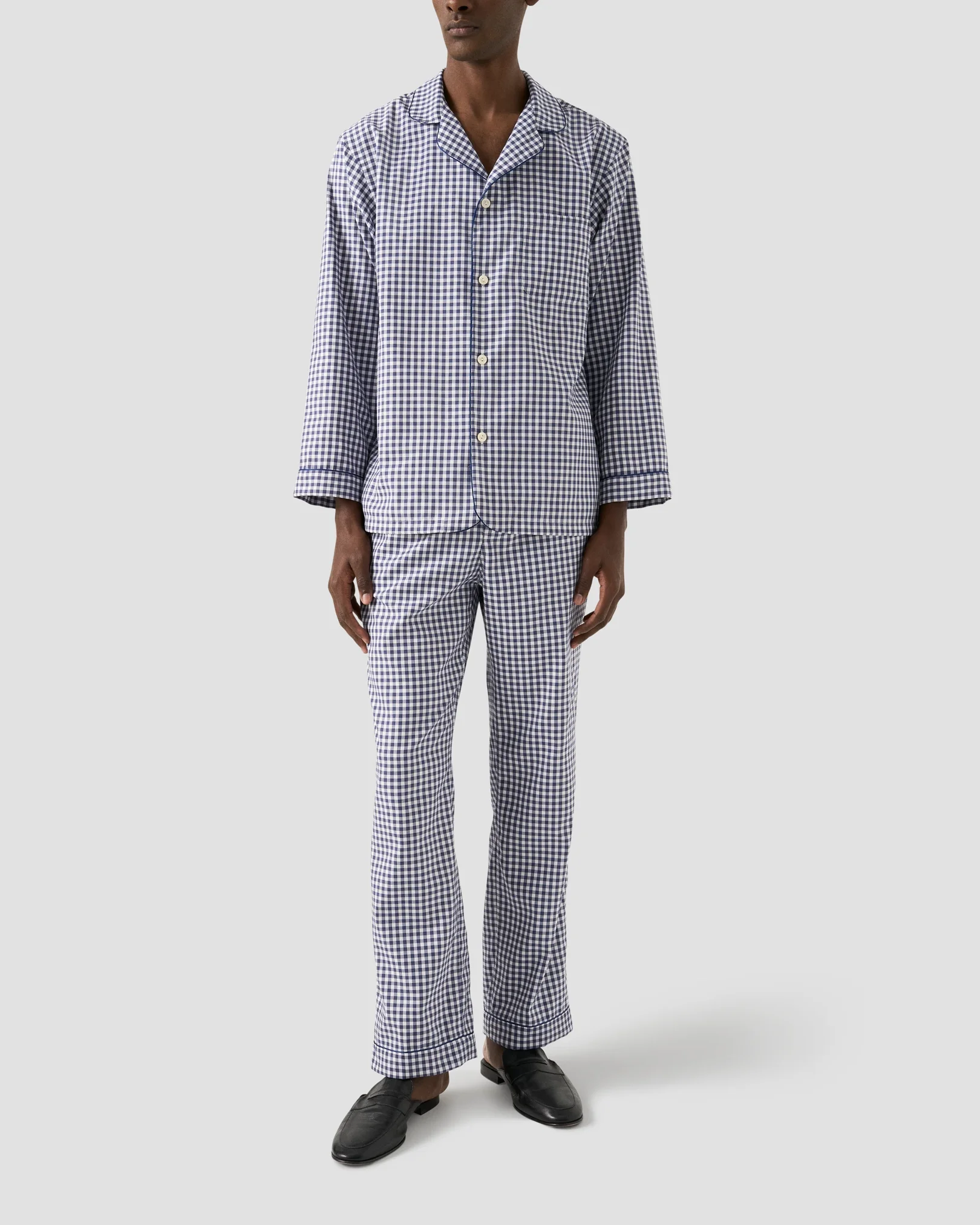Eton - checked pyjama set navy blue
