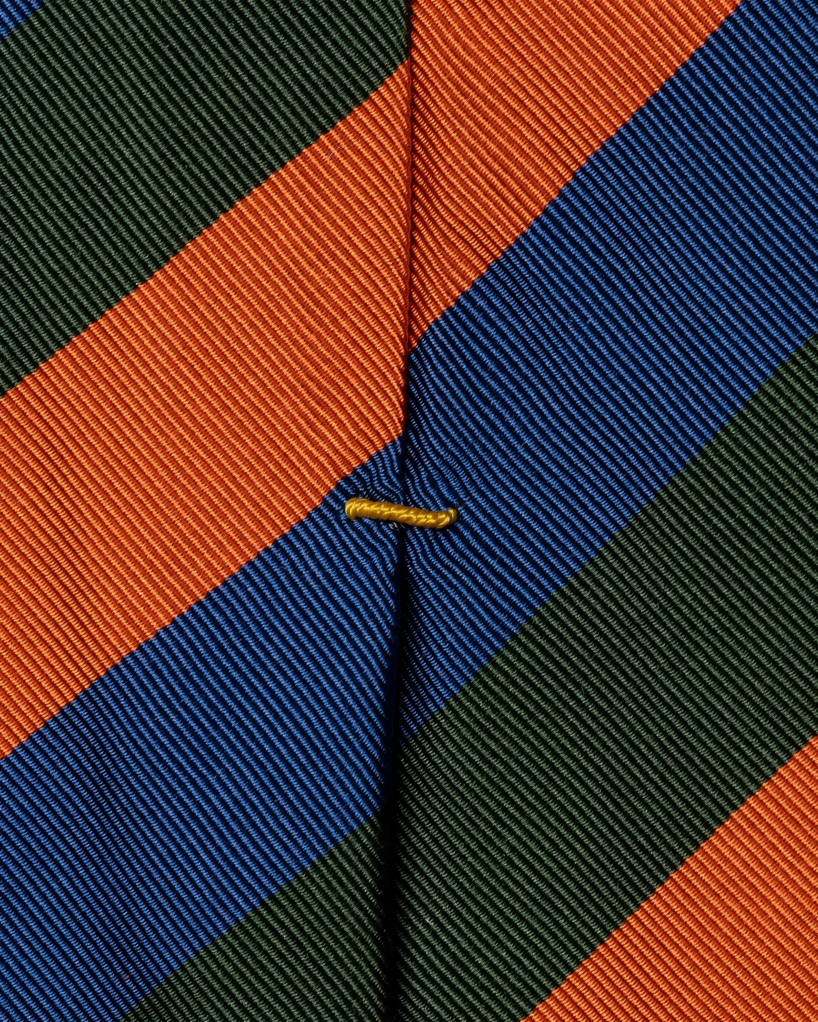 Eton - dark green striped silk cotton mogador tie