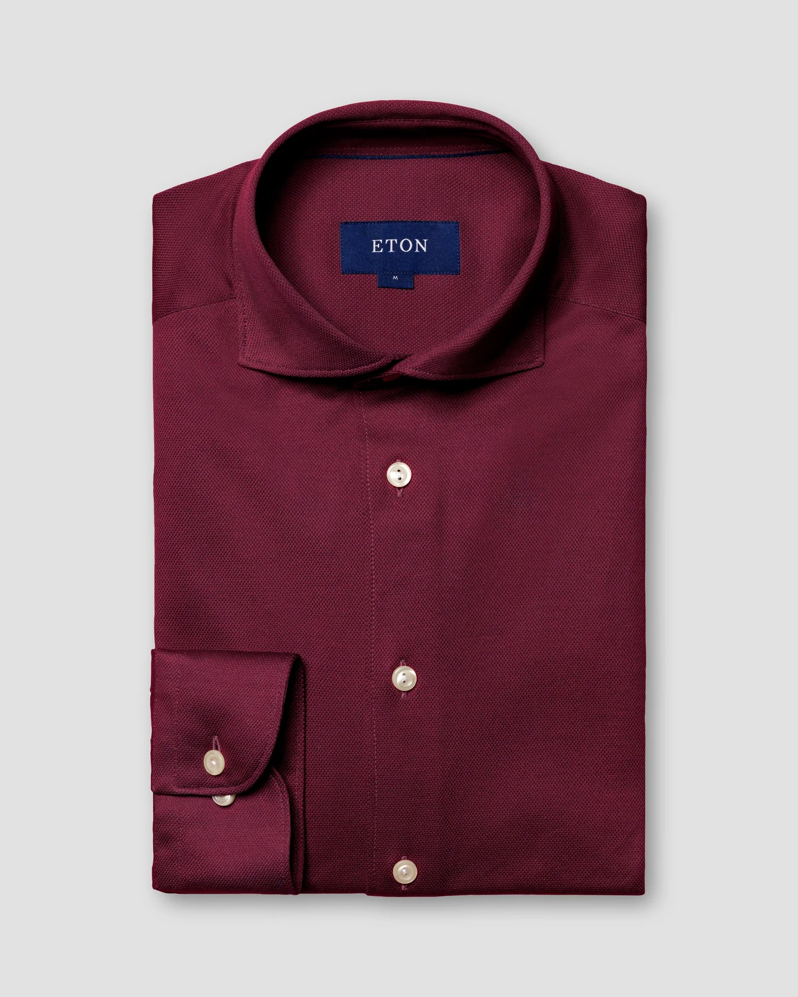Eton - burgundy pique shirt