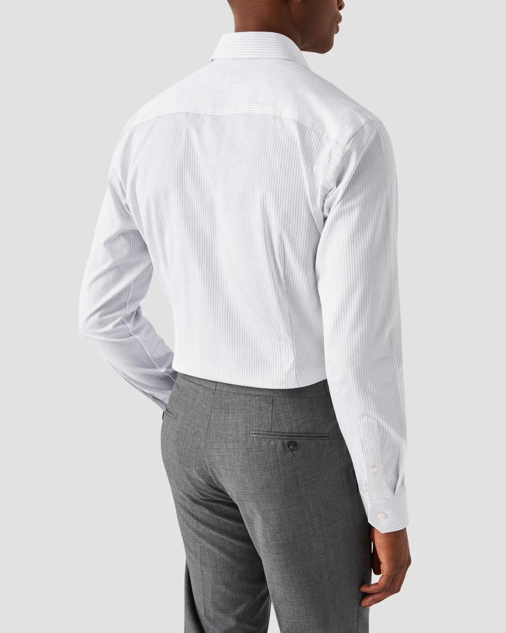 Eton - white tonal striped shirt