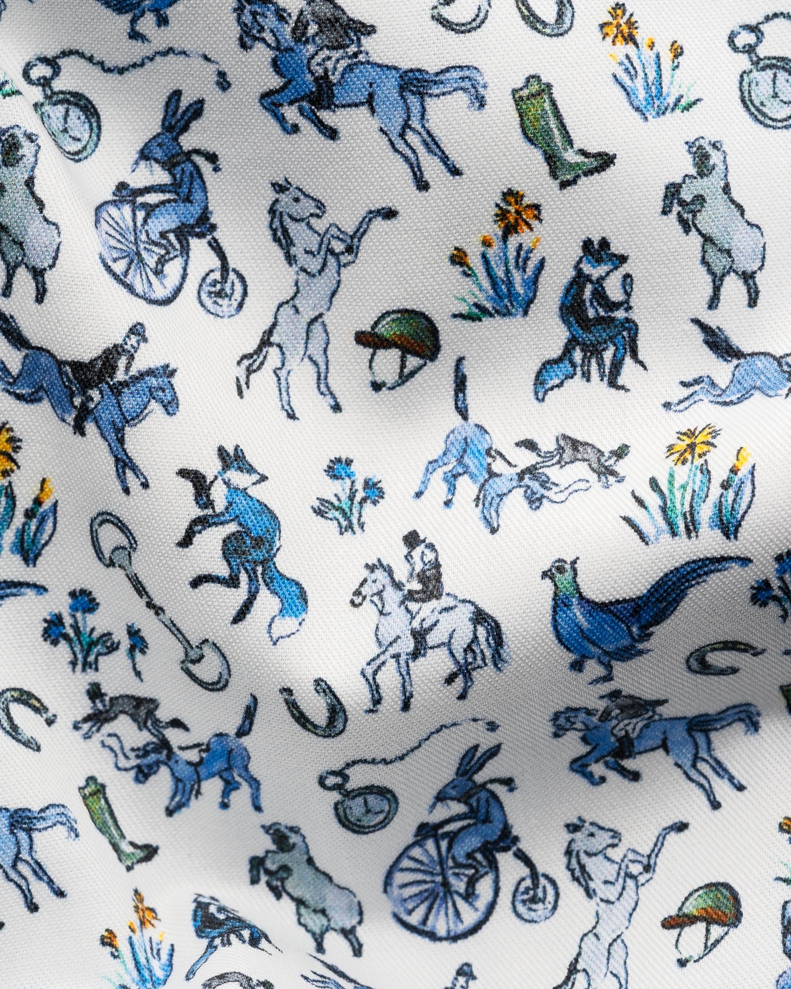 Eton - Countryside Motif Print Signature Twill Shirt