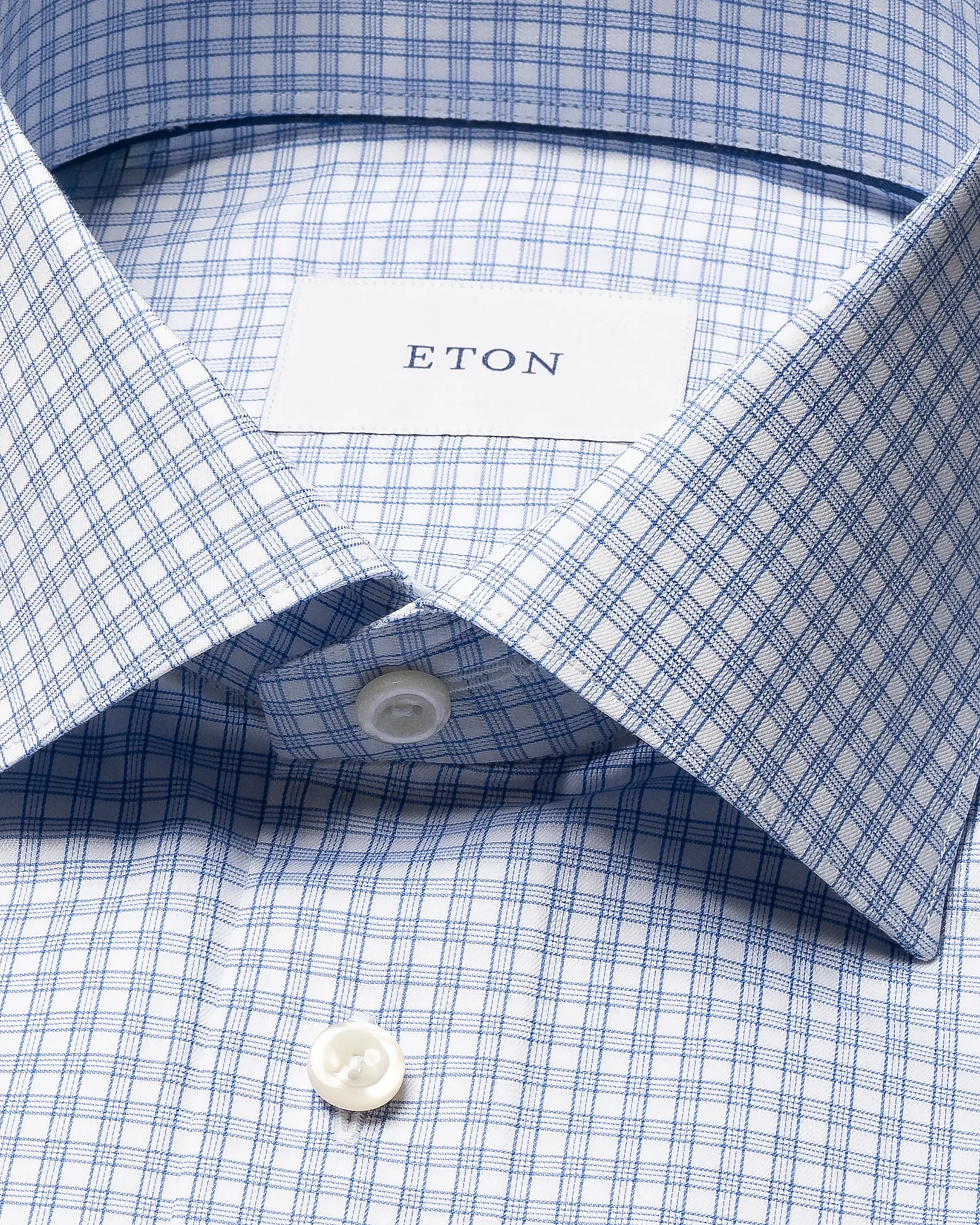 Eton - Mid blue Check Signature Twill Shirt