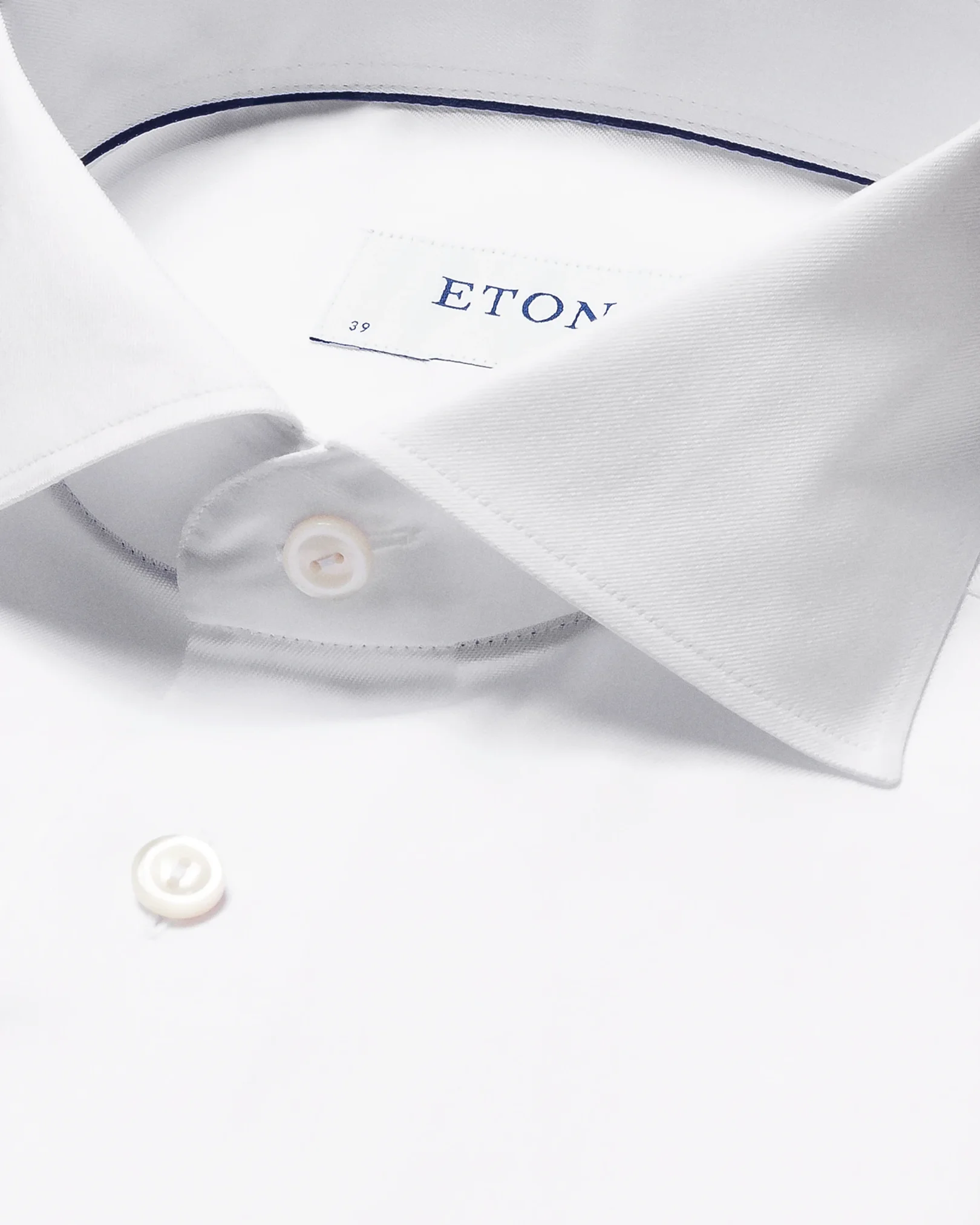 Eton - white signature twill wide spread rounded