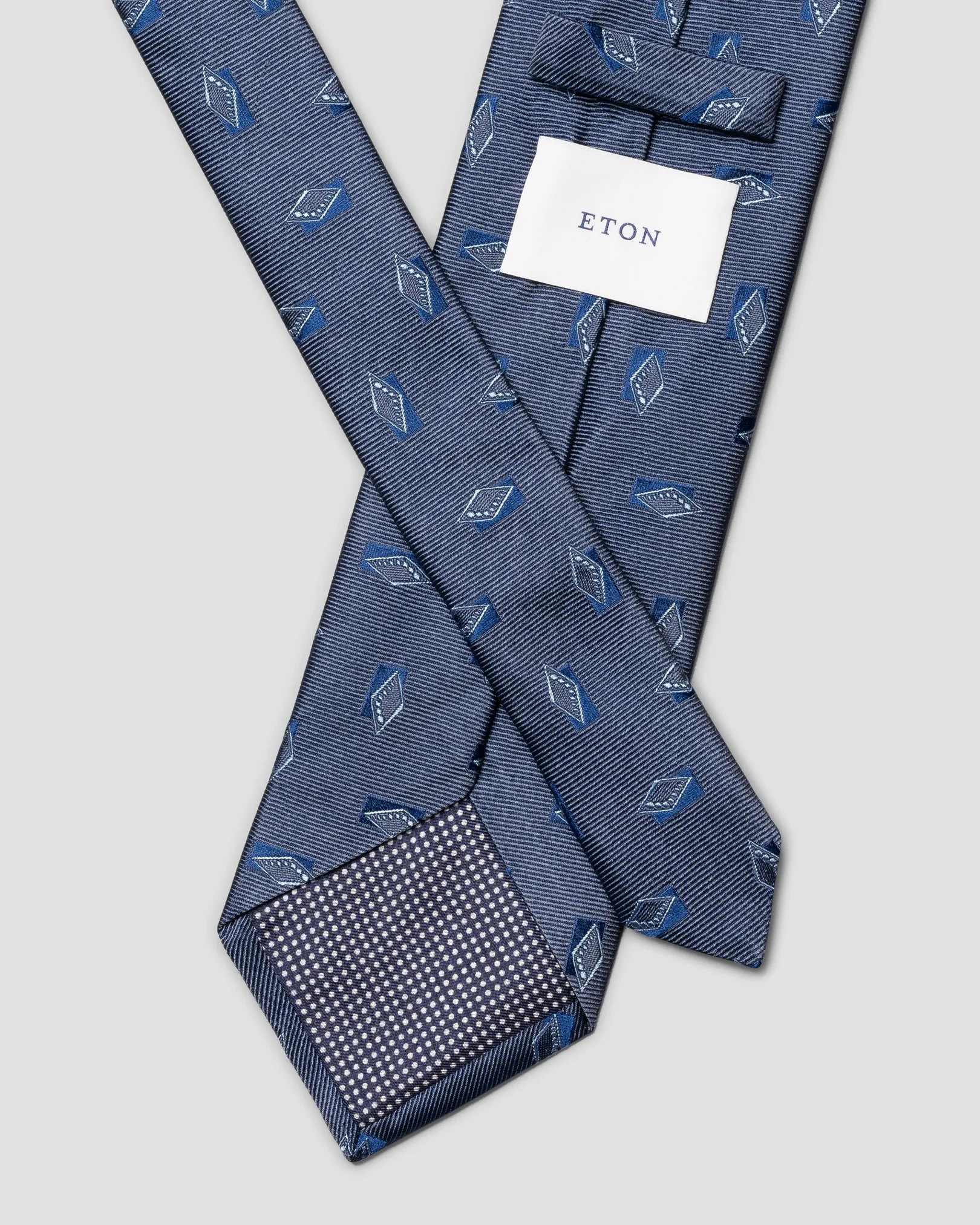 Eton - dark blue diamond woven silk tie