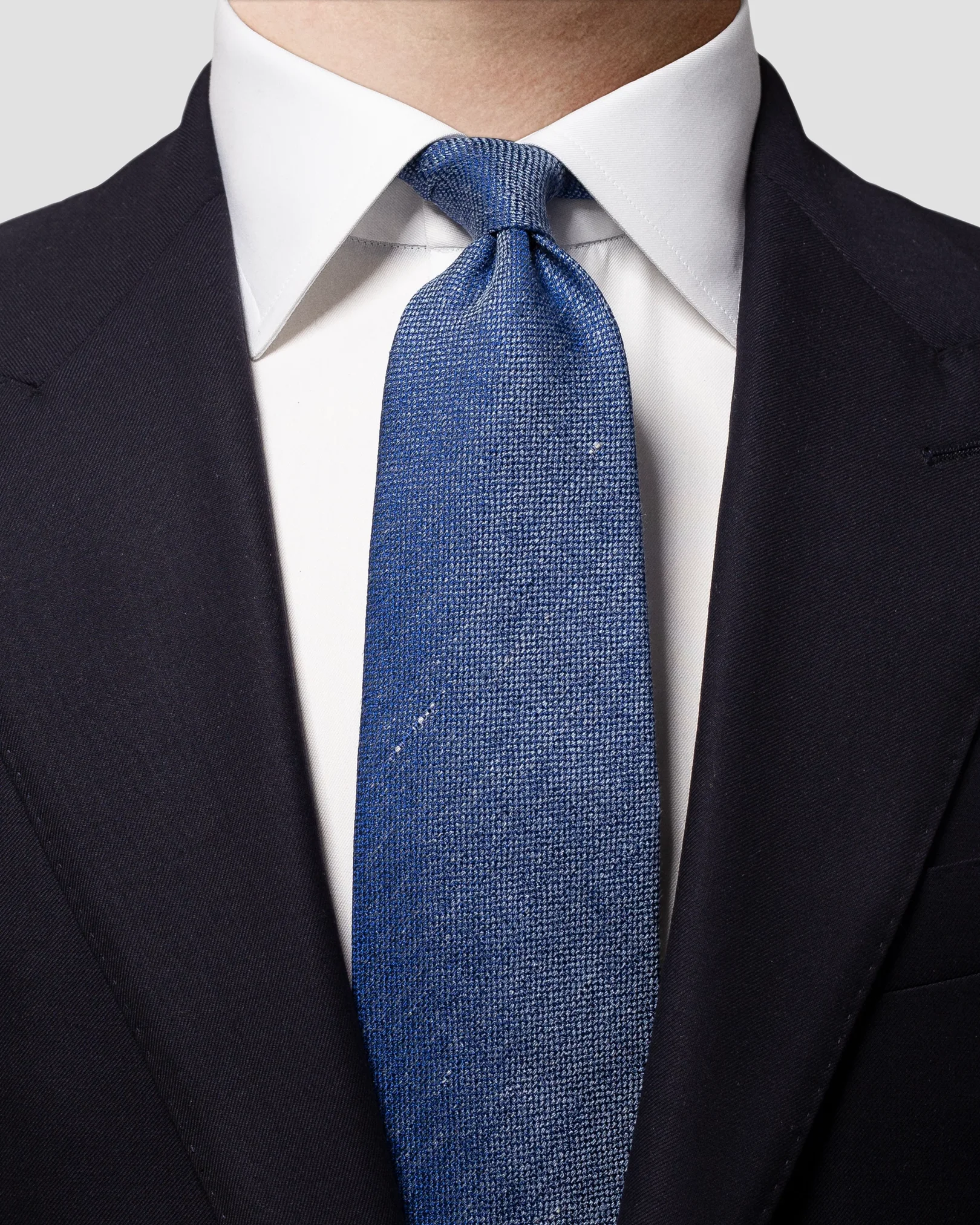Eton - blue silk linen tie
