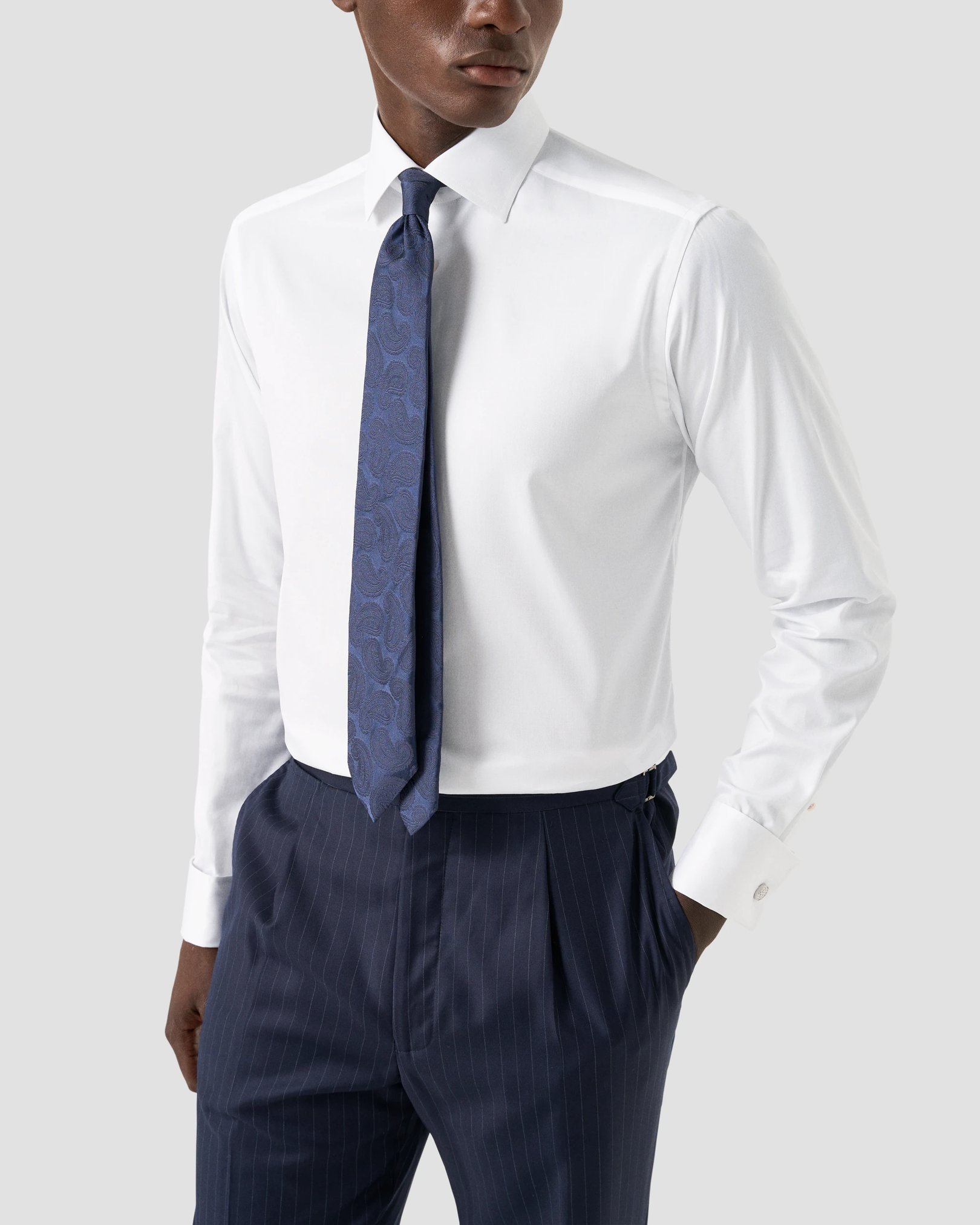 Eton - White Signature Twill Shirt – French Cuffs