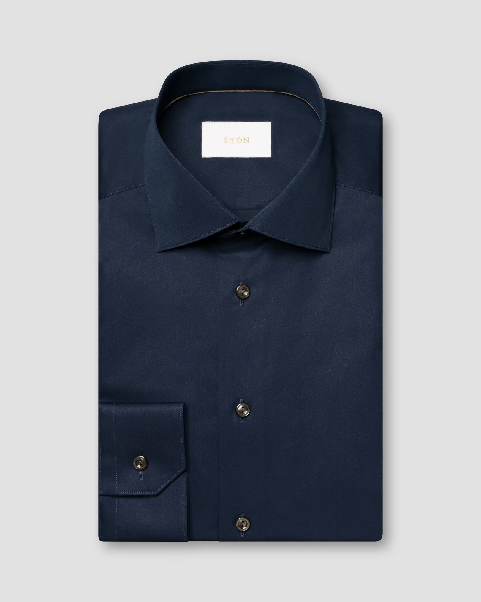 Eton - Chemise en sergé uni surélevé
