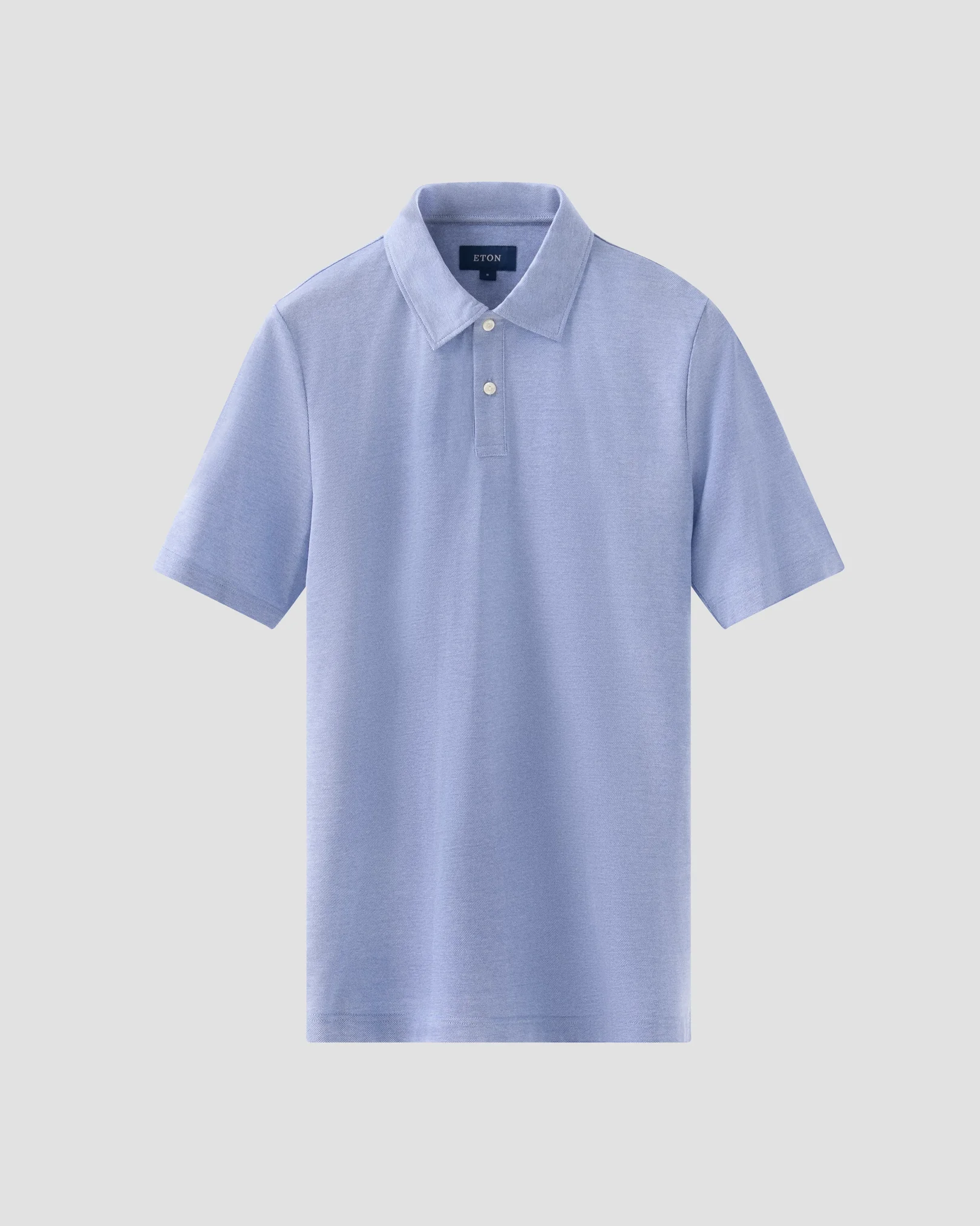 Eton - mid blue turndown collar short sleeve