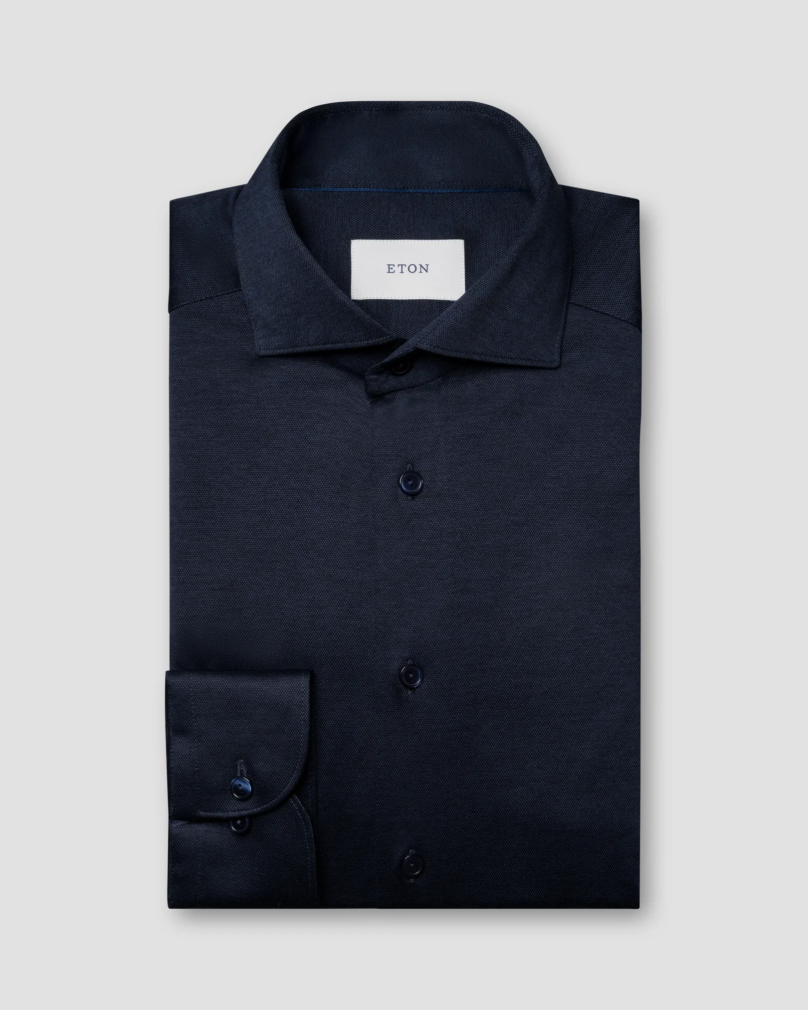 Eton - navy filo di scozia knit shirt 261
