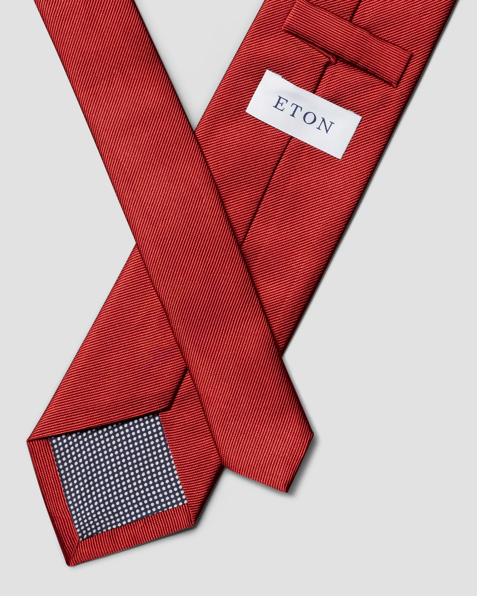 Eton - red solid silk twill tie